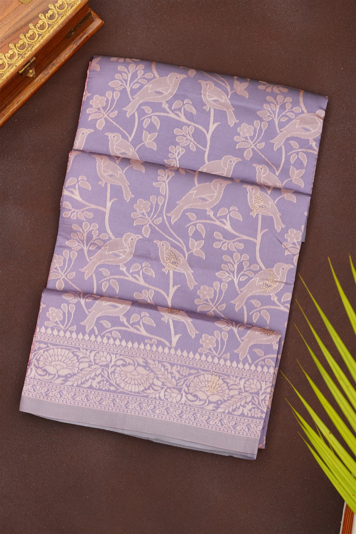 Fancy Silk Blend Slate Grey Saree