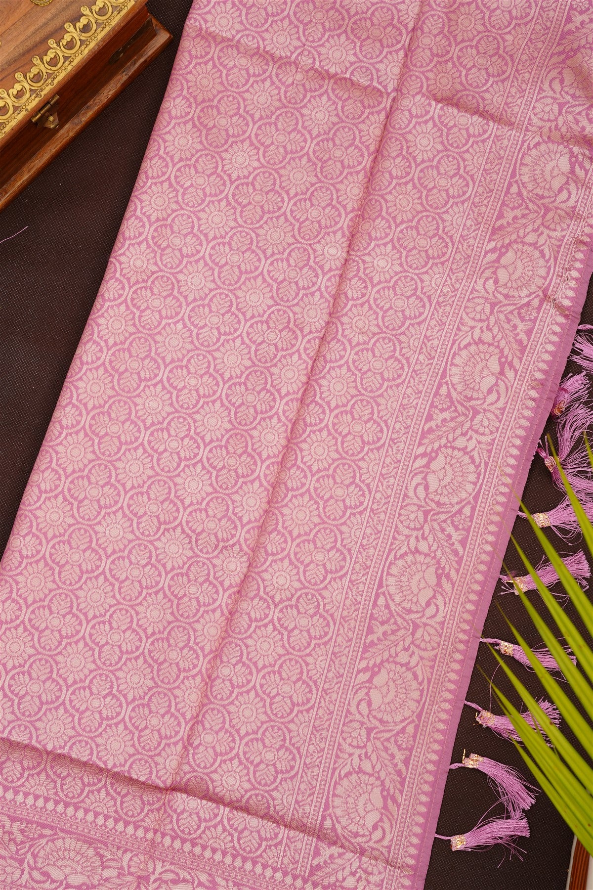 Fancy Silk Blend Slate Grey Saree
