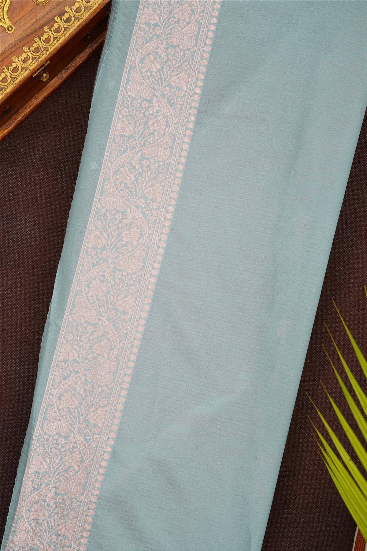 Fancy Silk Blend Coral Saree
