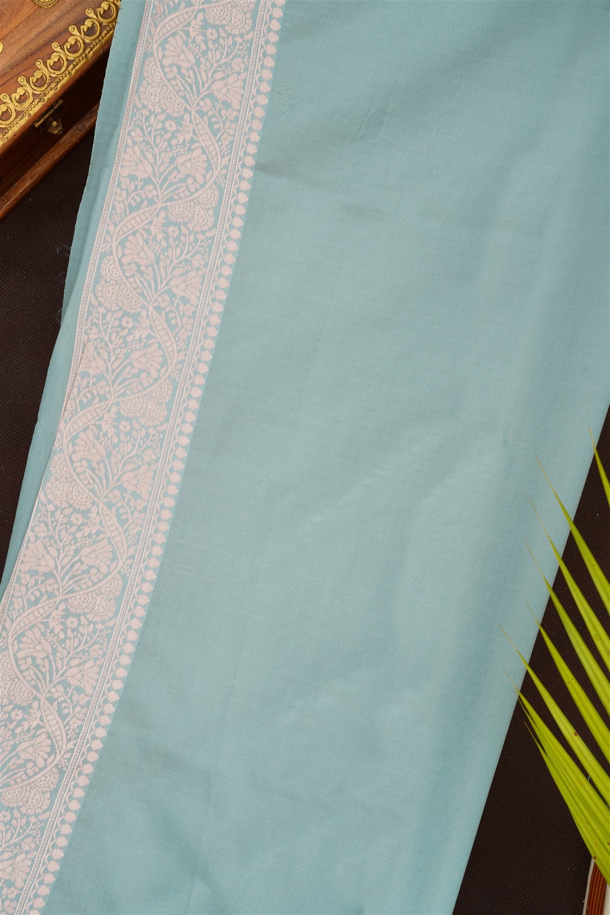 Fancy Silk Blend Lime Green Saree