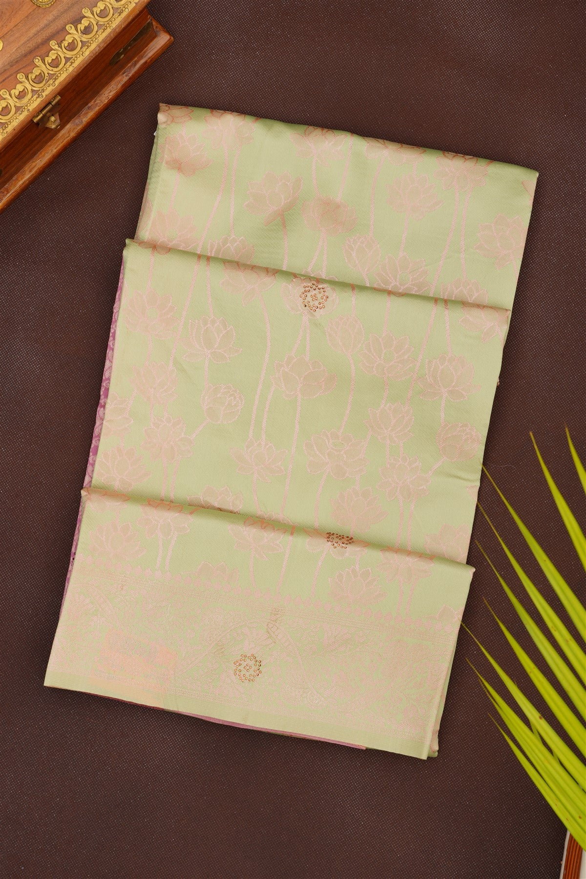 Fancy Silk Blend Pista Green Saree