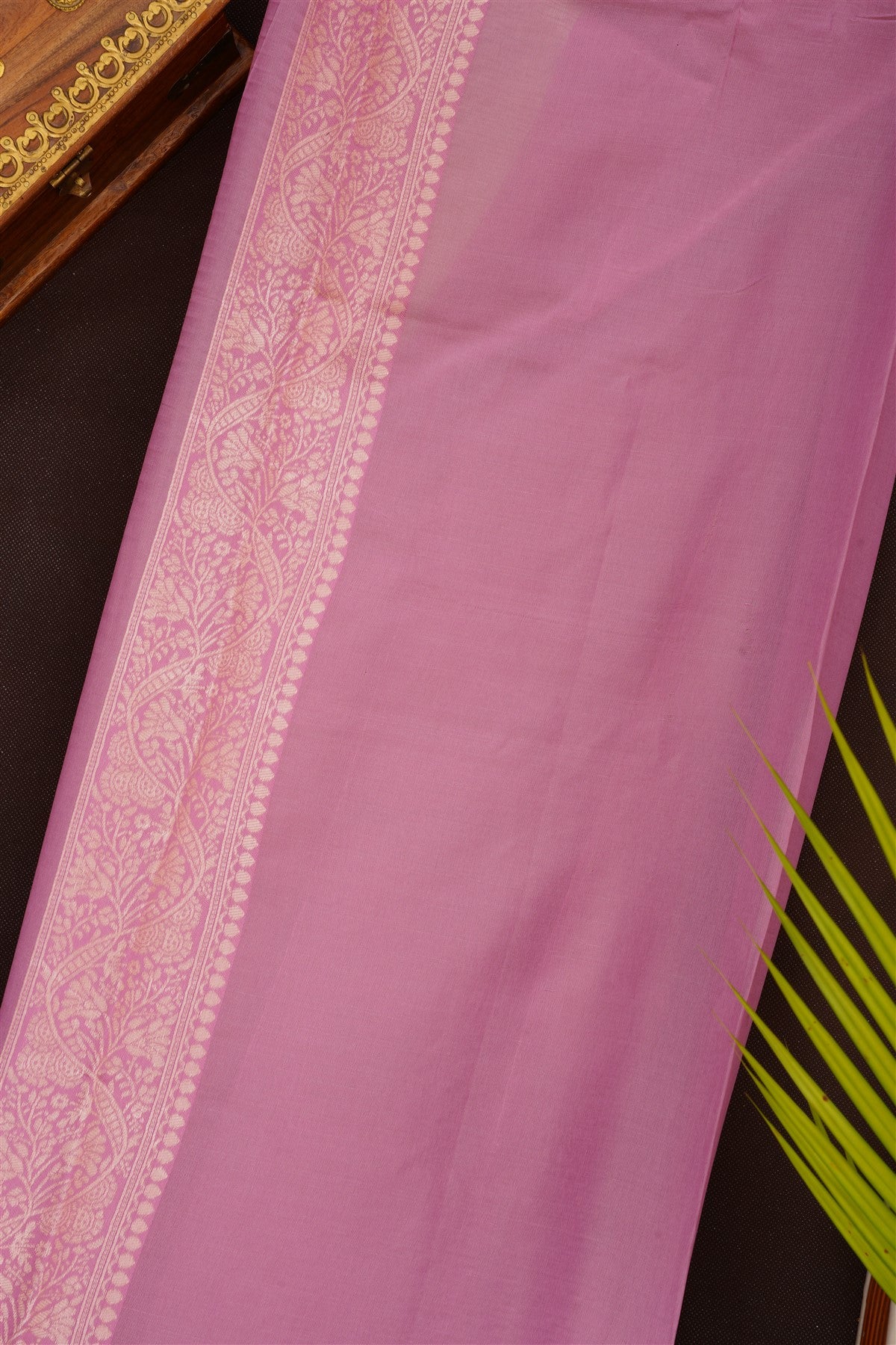 Fancy Silk Blend Pista Green Saree