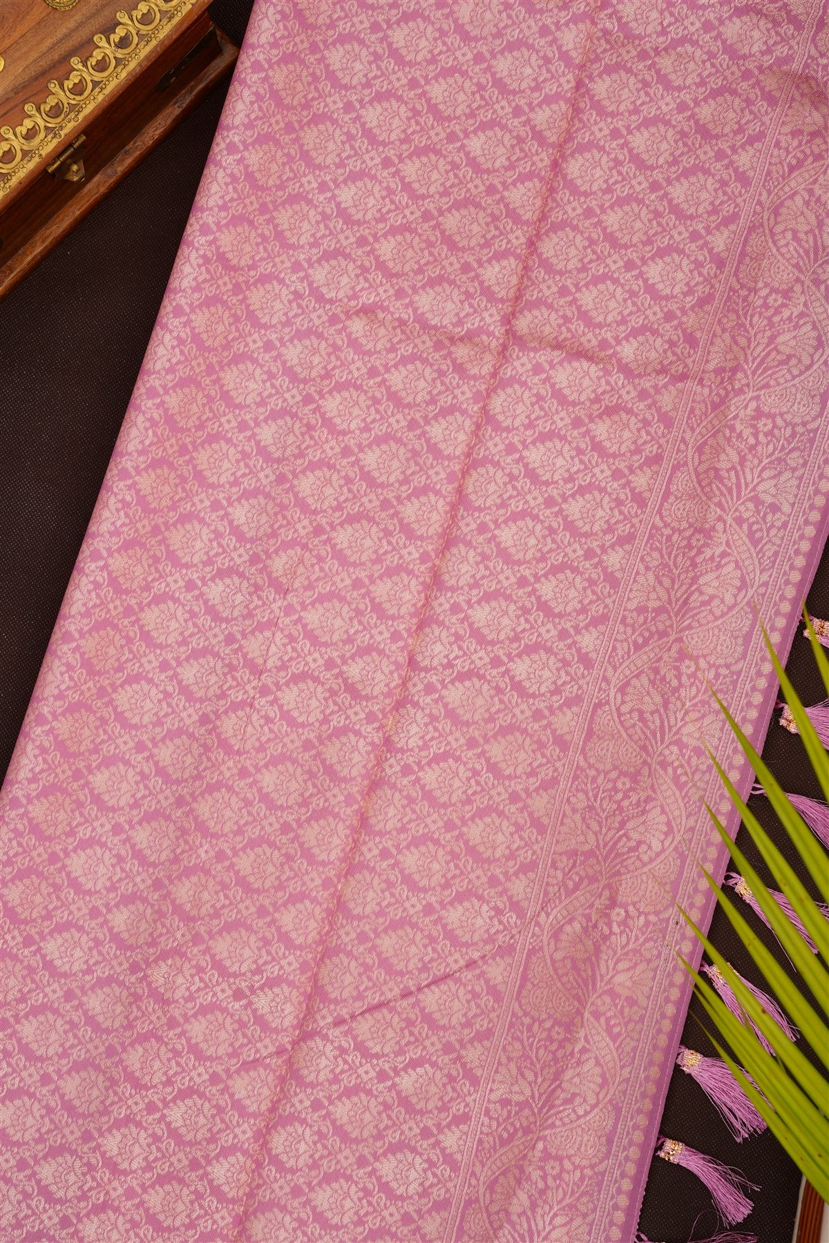 Fancy Silk Blend Pista Green Saree
