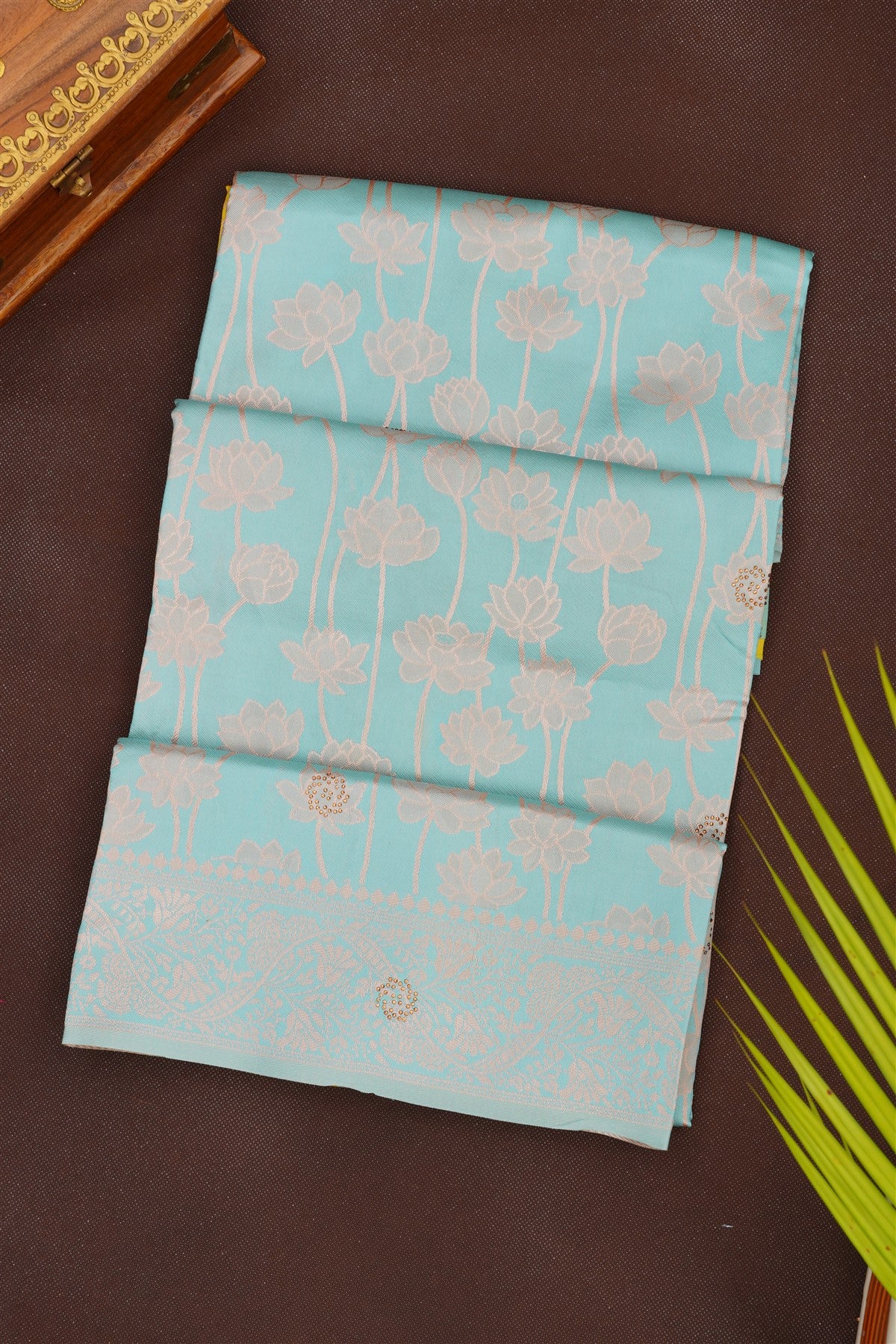Fancy Silk Blend Sky Blue Saree