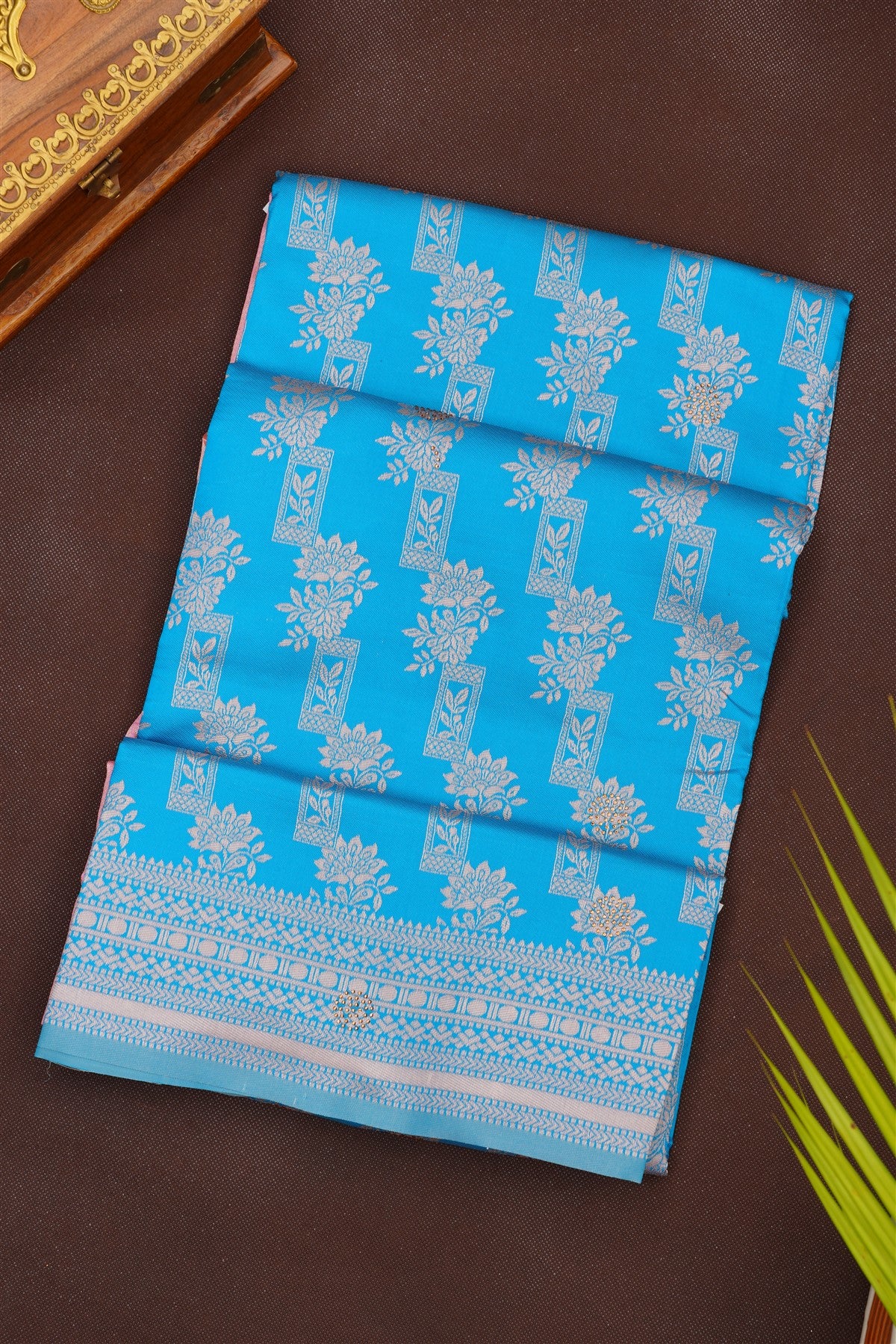 Fancy Silk Blend Blue Saree