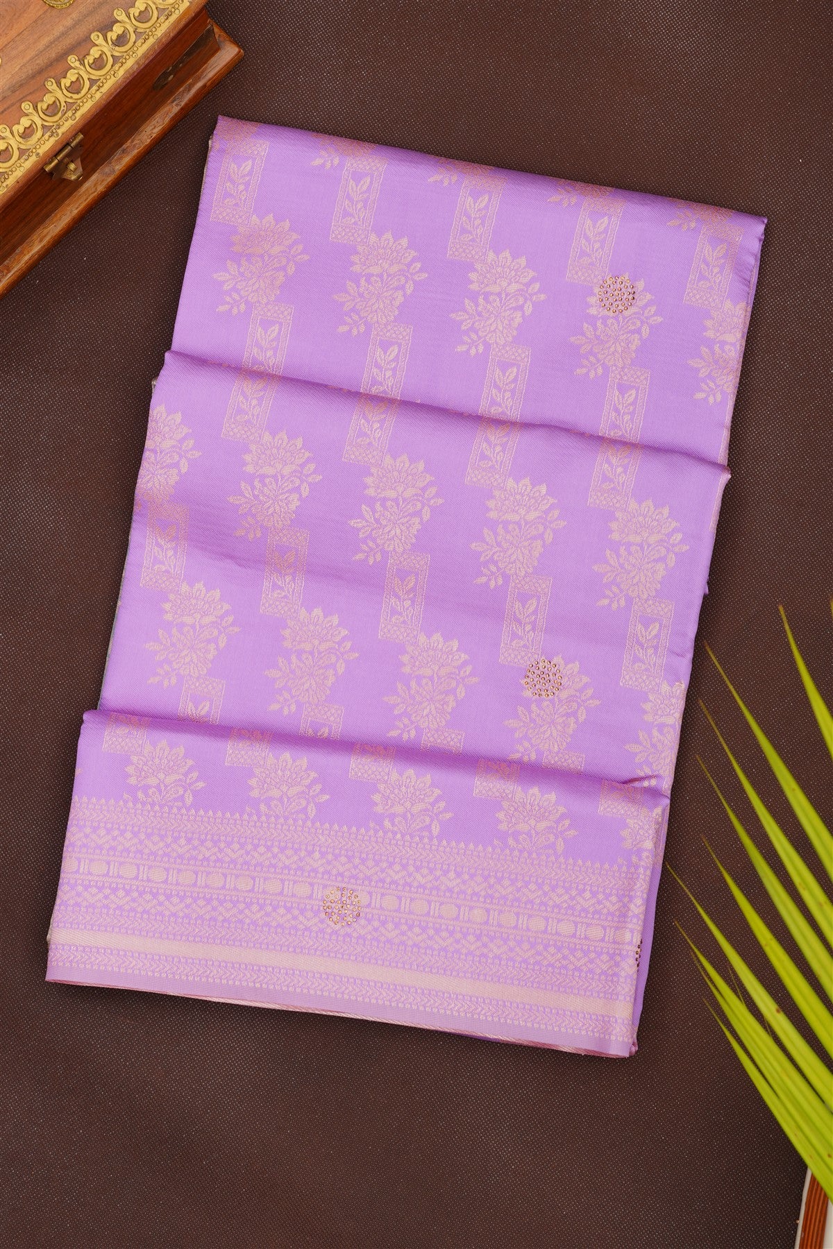 Fancy Silk Blend Lavender Saree