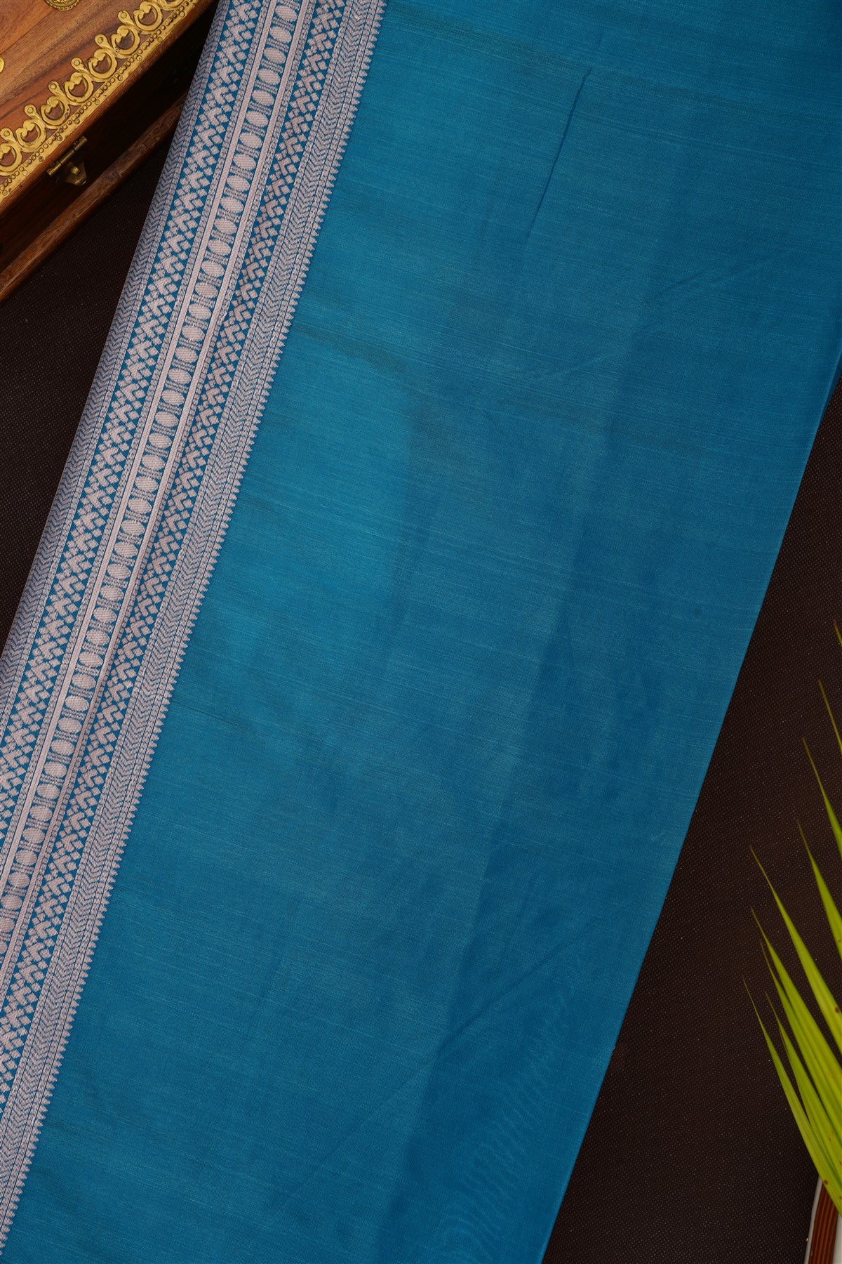 Fancy Silk Blend Sky Blue Saree