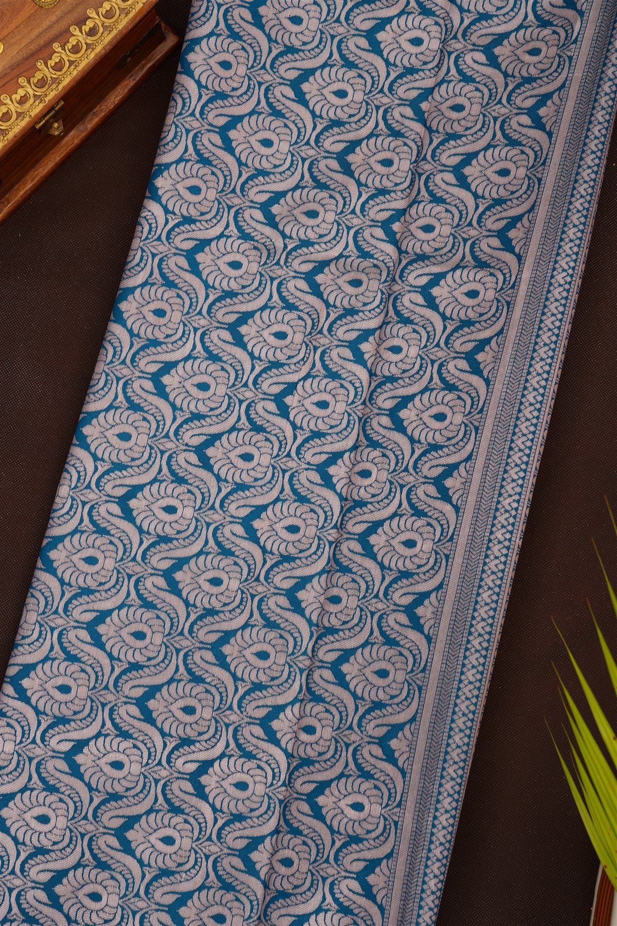 Fancy Silk Blend Sky Blue Saree