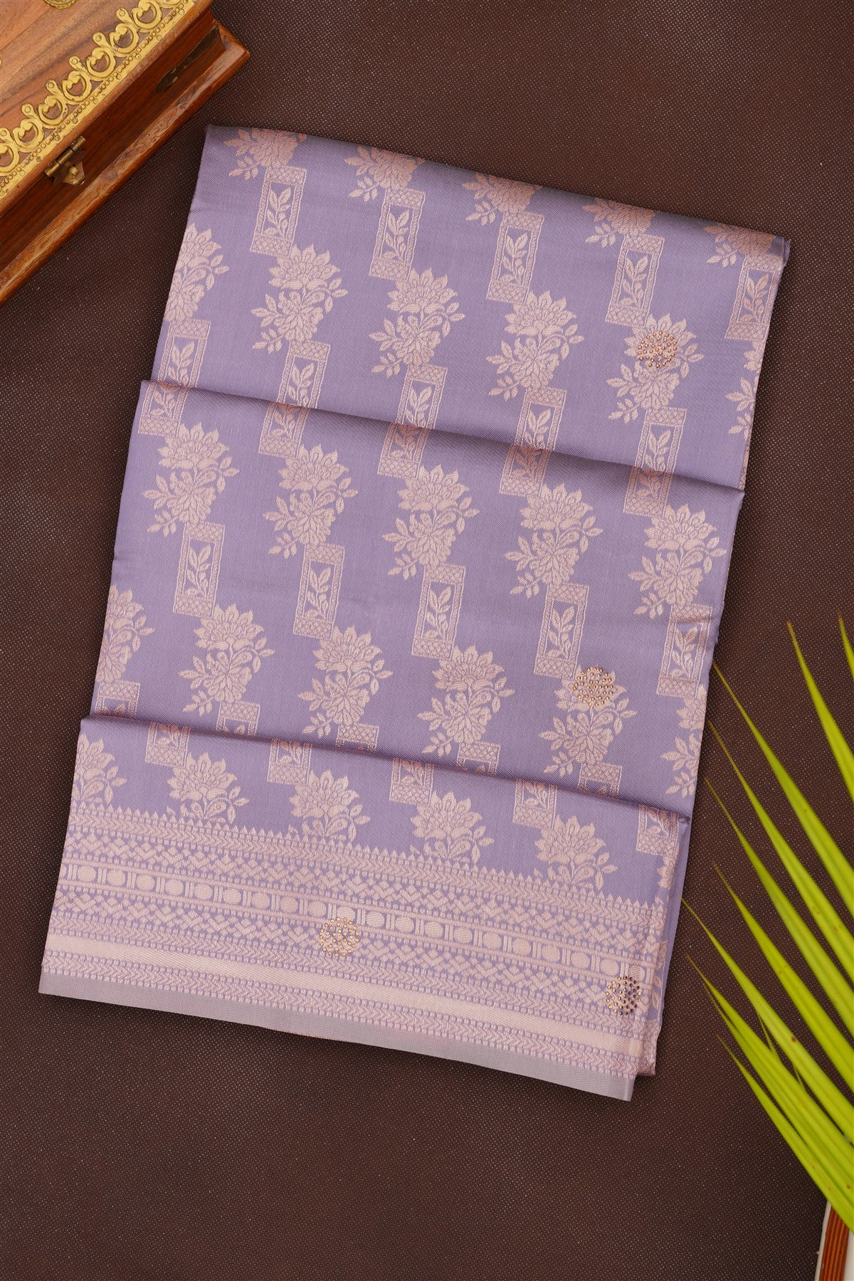 Fancy Silk Blend Slate Grey Saree