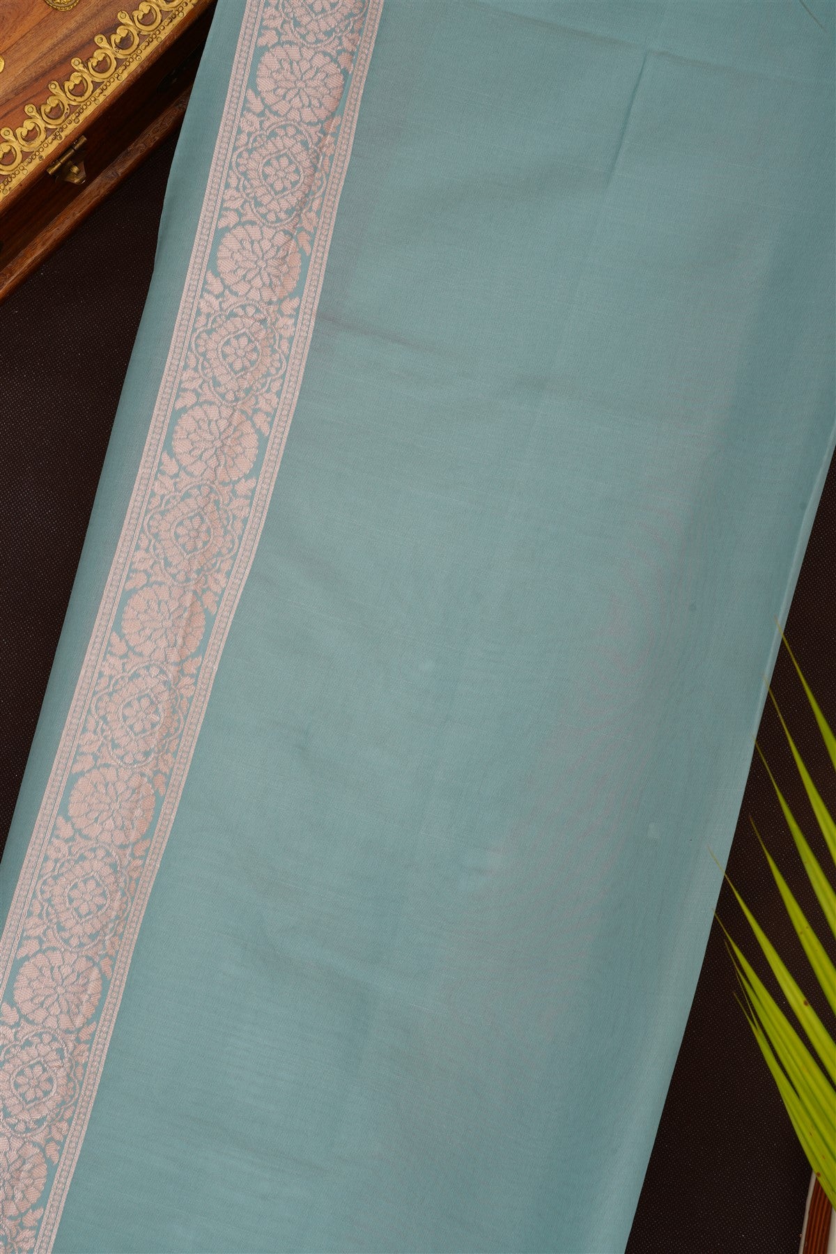 Fancy Silk Blend Coral Saree