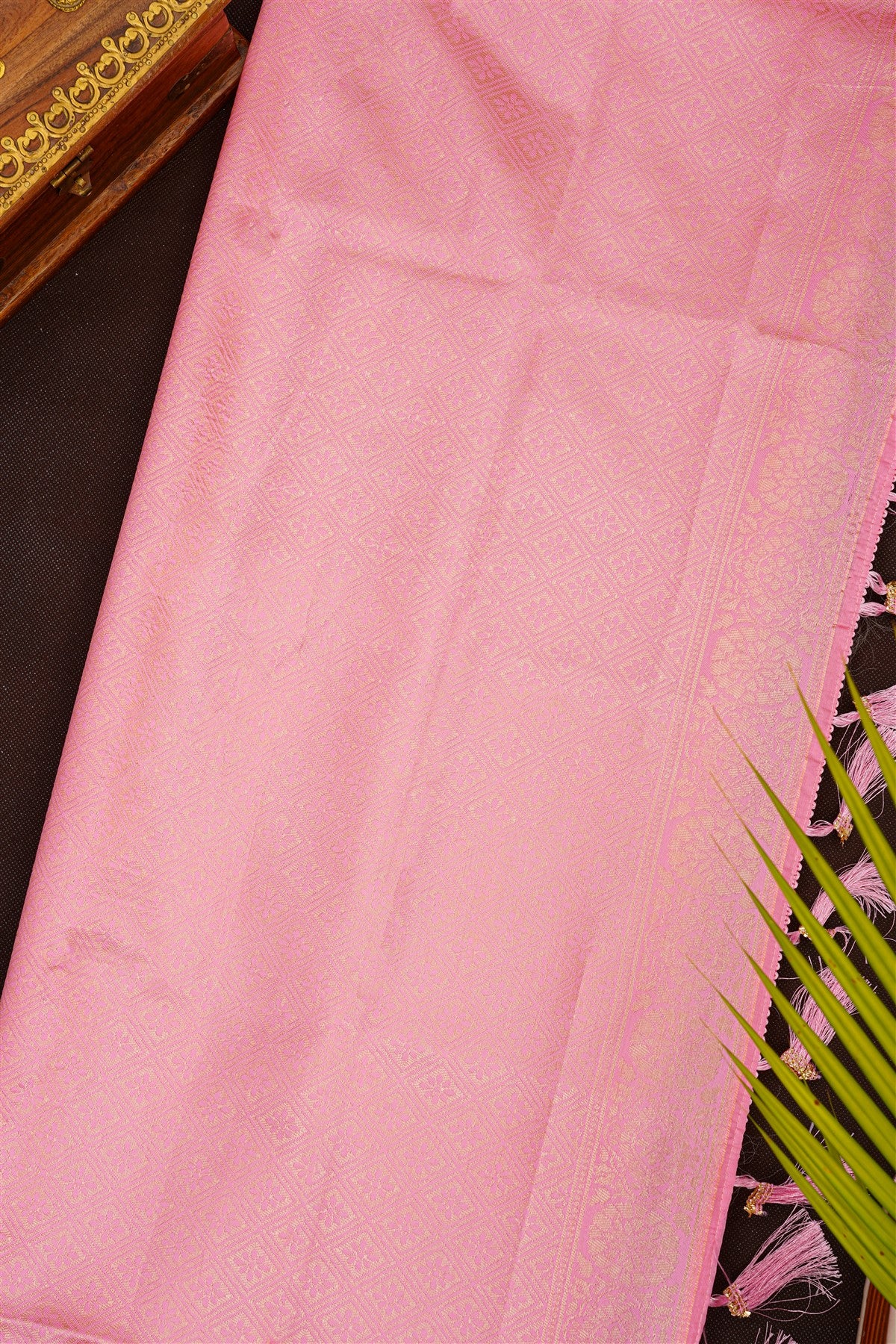 Fancy Silk Blend Pista Green Saree