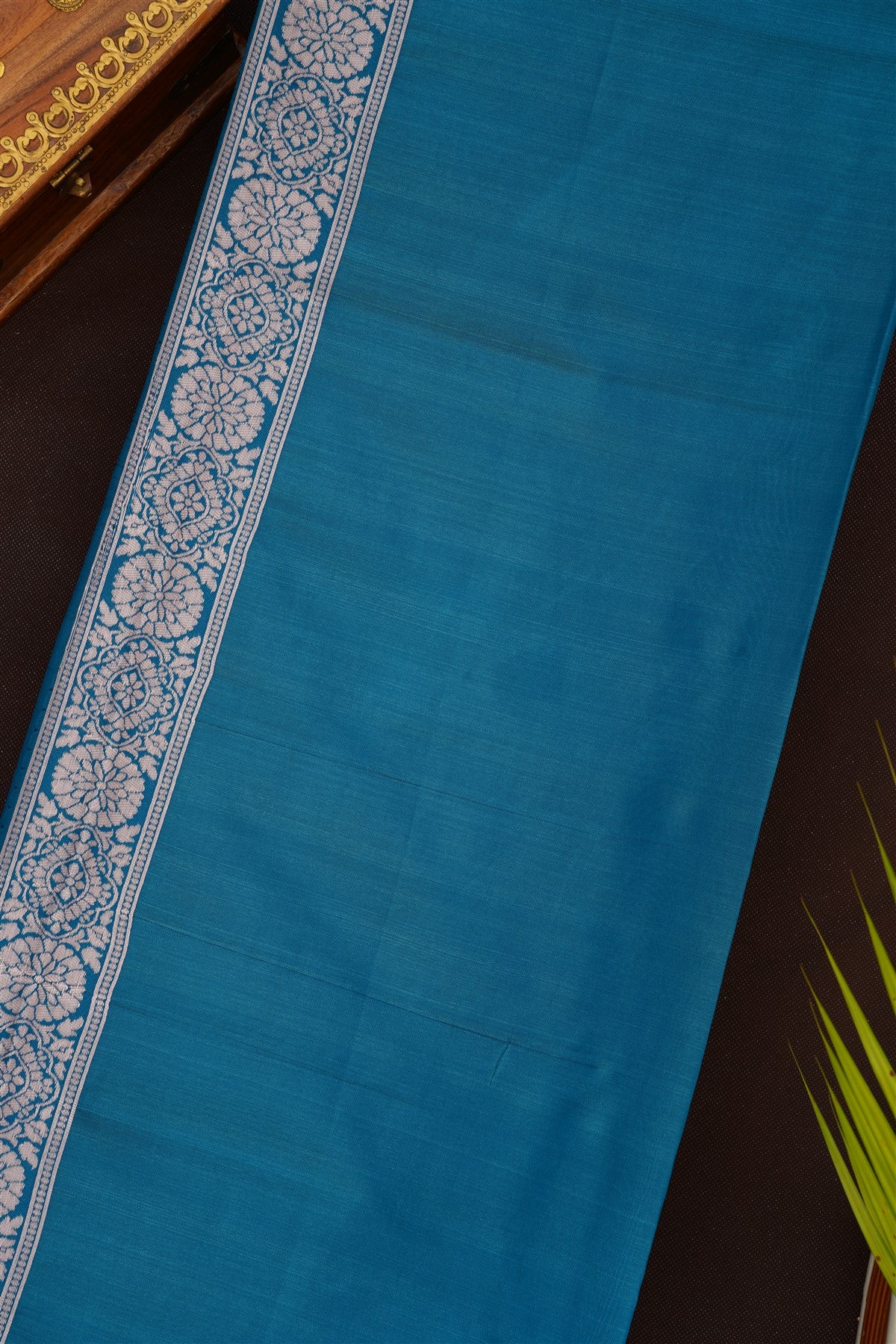 Fancy Silk Blend Sky Blue Saree