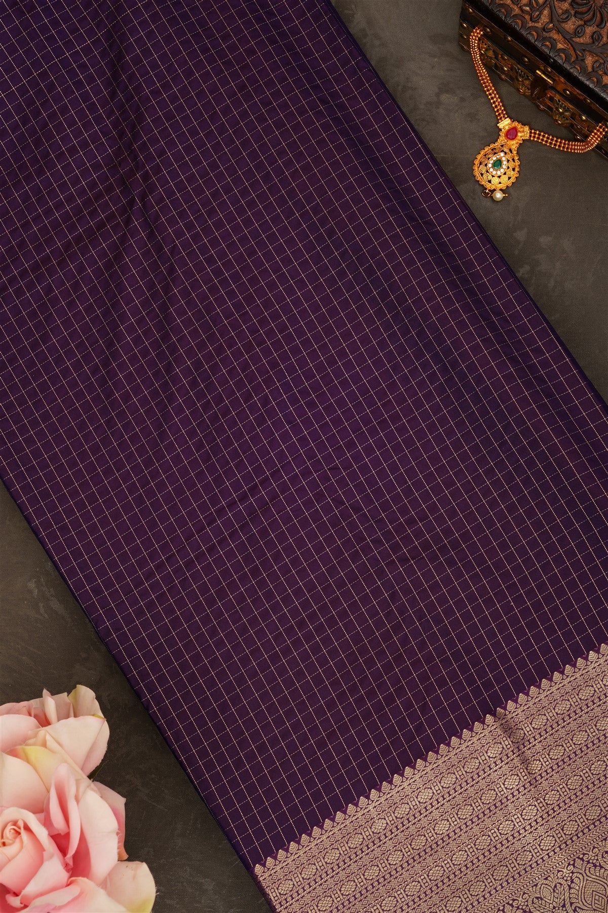 Semi Pattu Silk Blend Light Purple Saree