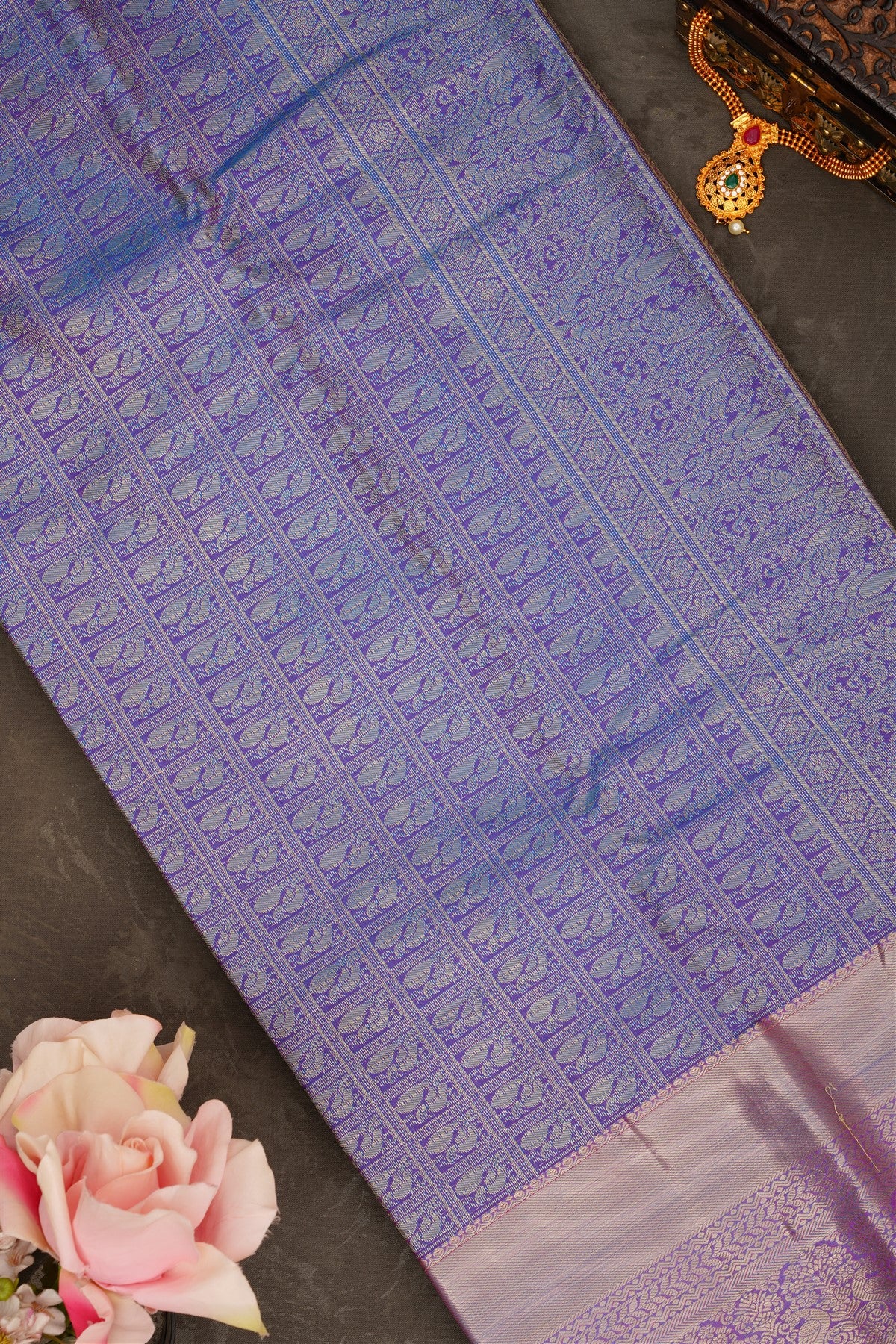 Semi Pattu Silk Blend Pink Saree