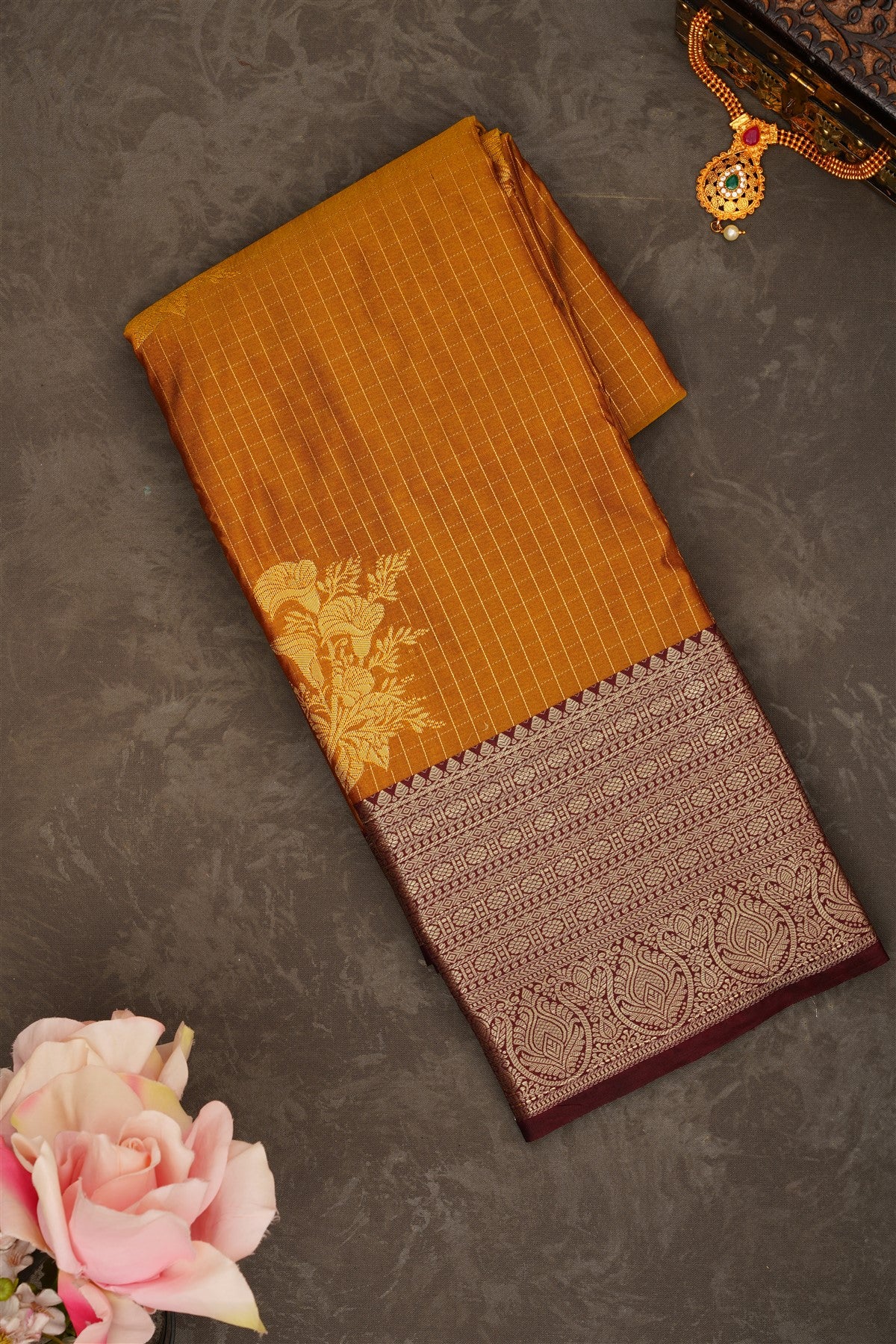 Semi Pattu Silk Blend Light Olive Green Saree