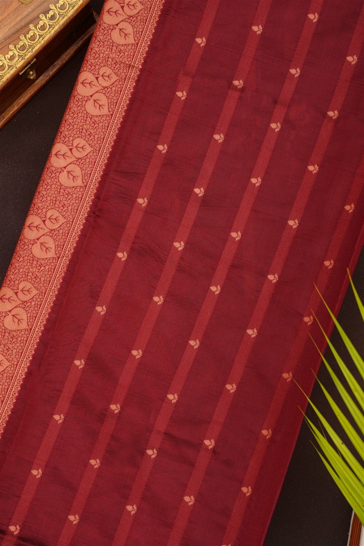Fancy Silk Blend Dark Green Saree