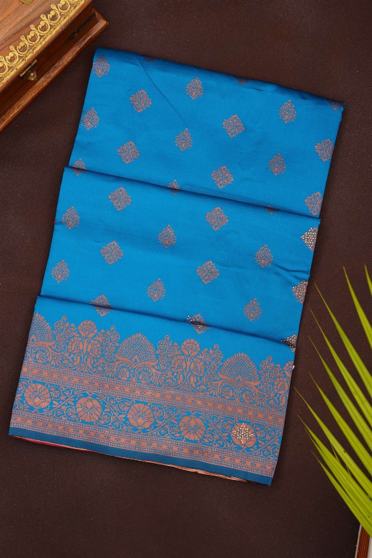 Fancy Silk Blend Blue Saree