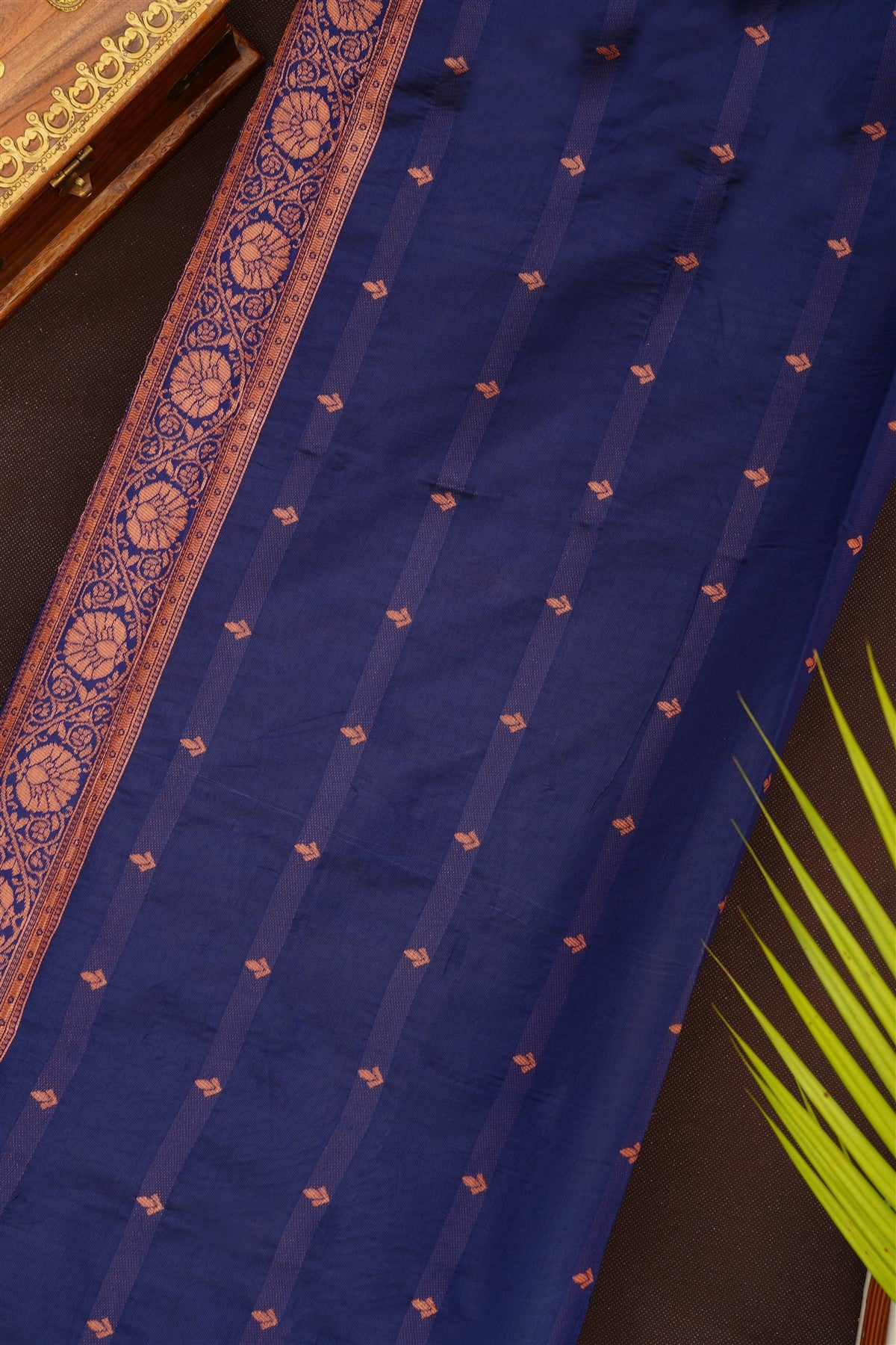 Fancy Silk Blend Teal Saree