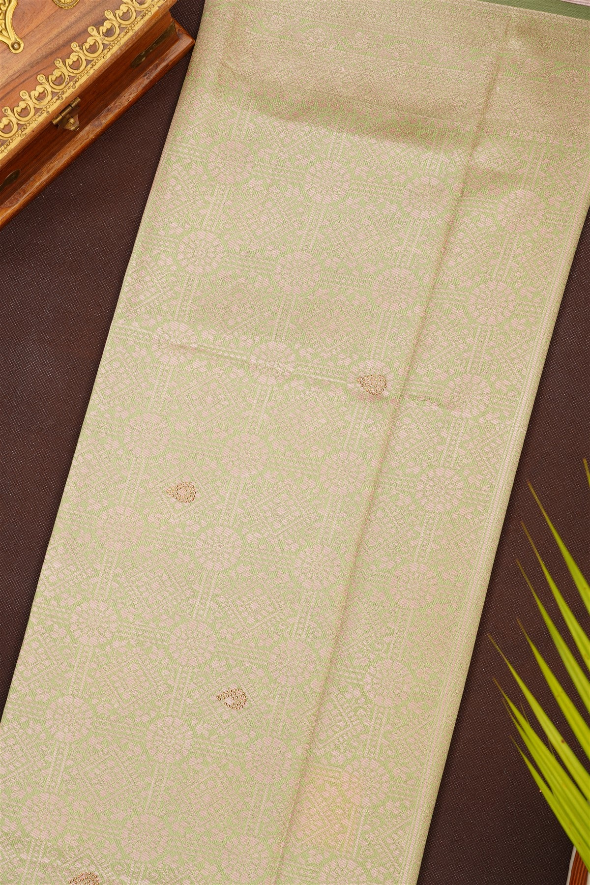 Fancy Silk Blend Dark Green Saree