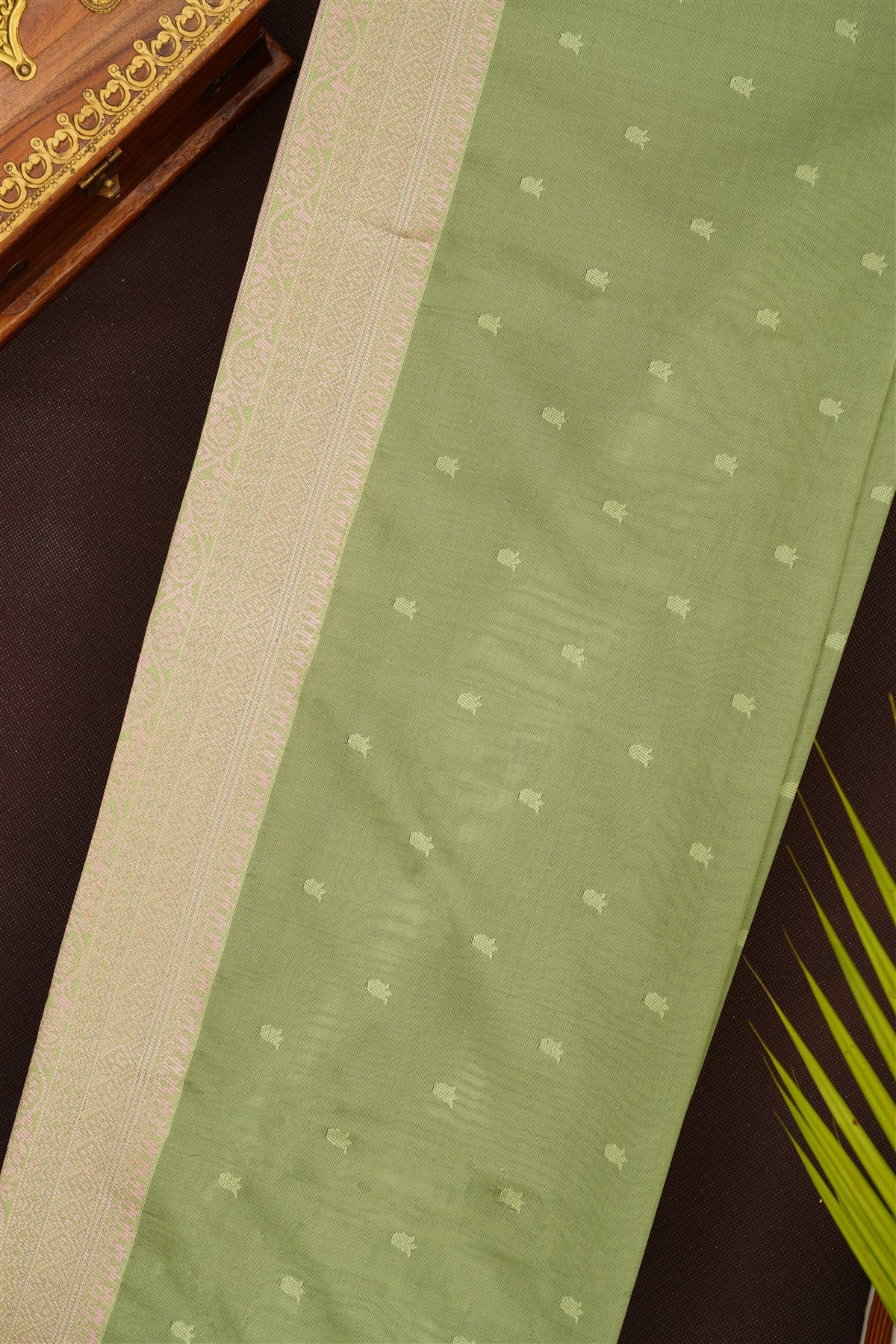 Fancy Silk Blend Dark Green Saree