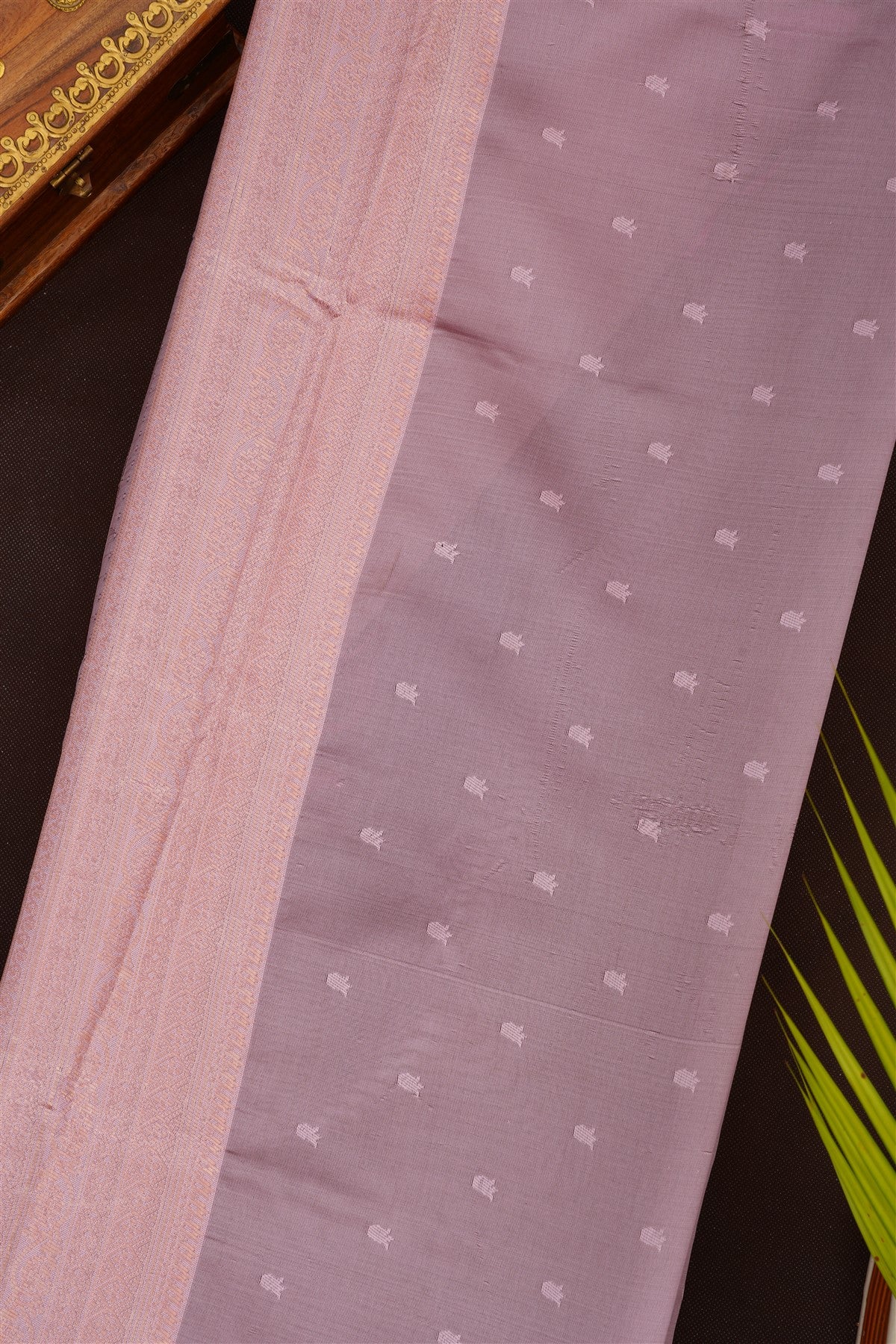 Fancy Silk Blend Dark Purple Saree