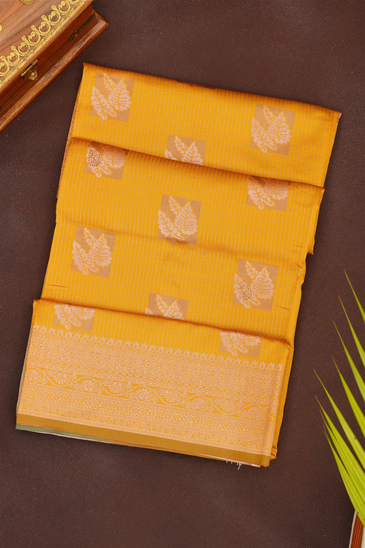 Fancy Silk Blend Mustard Saree