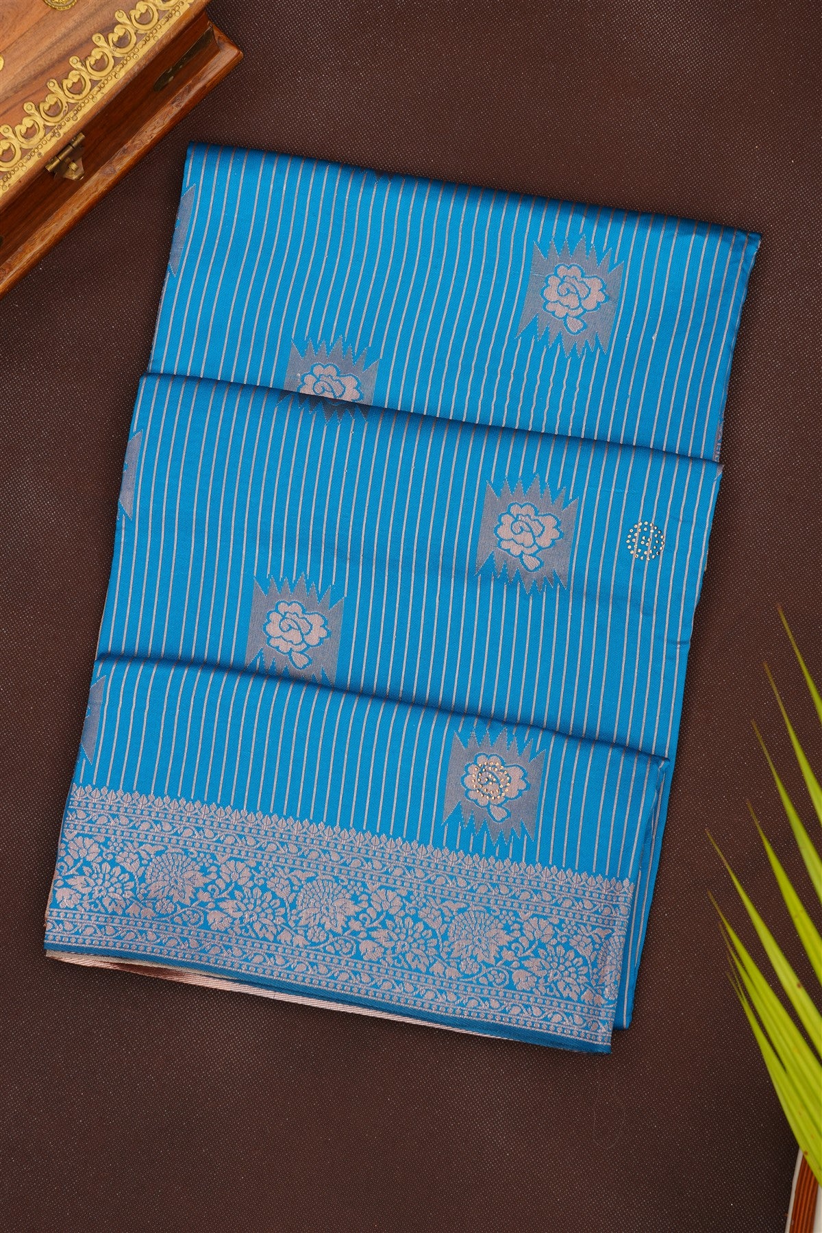 Fancy Silk Blend Blue Saree