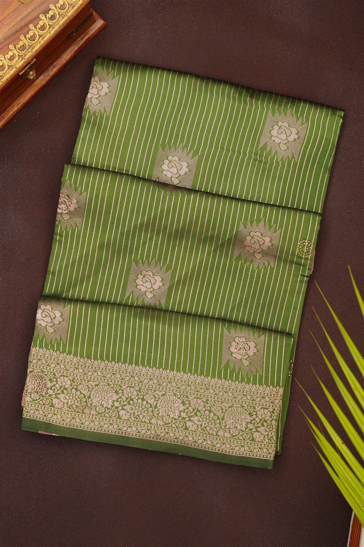 Fancy Silk Blend Green Saree