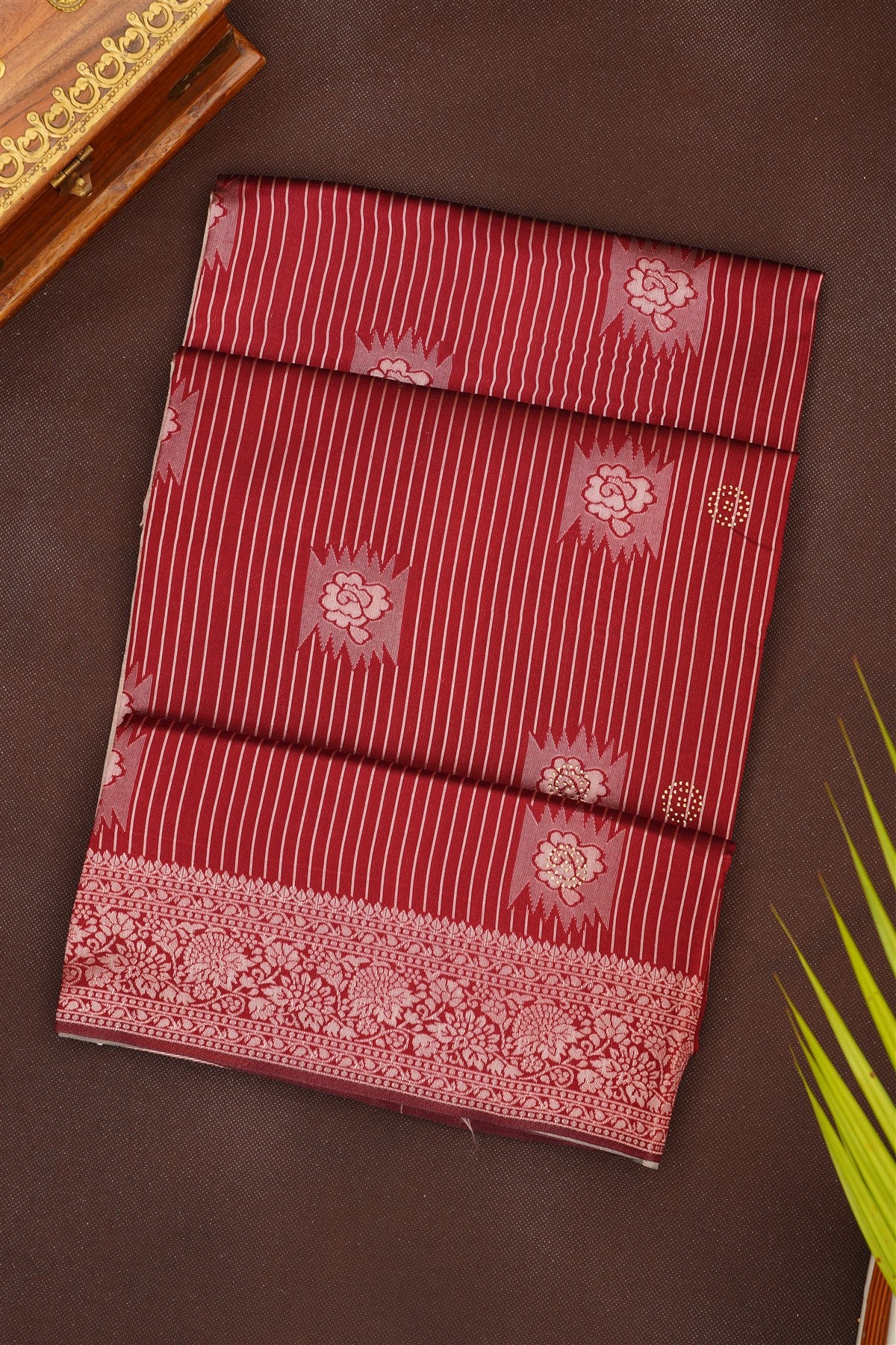Fancy Silk Blend Maroon Saree