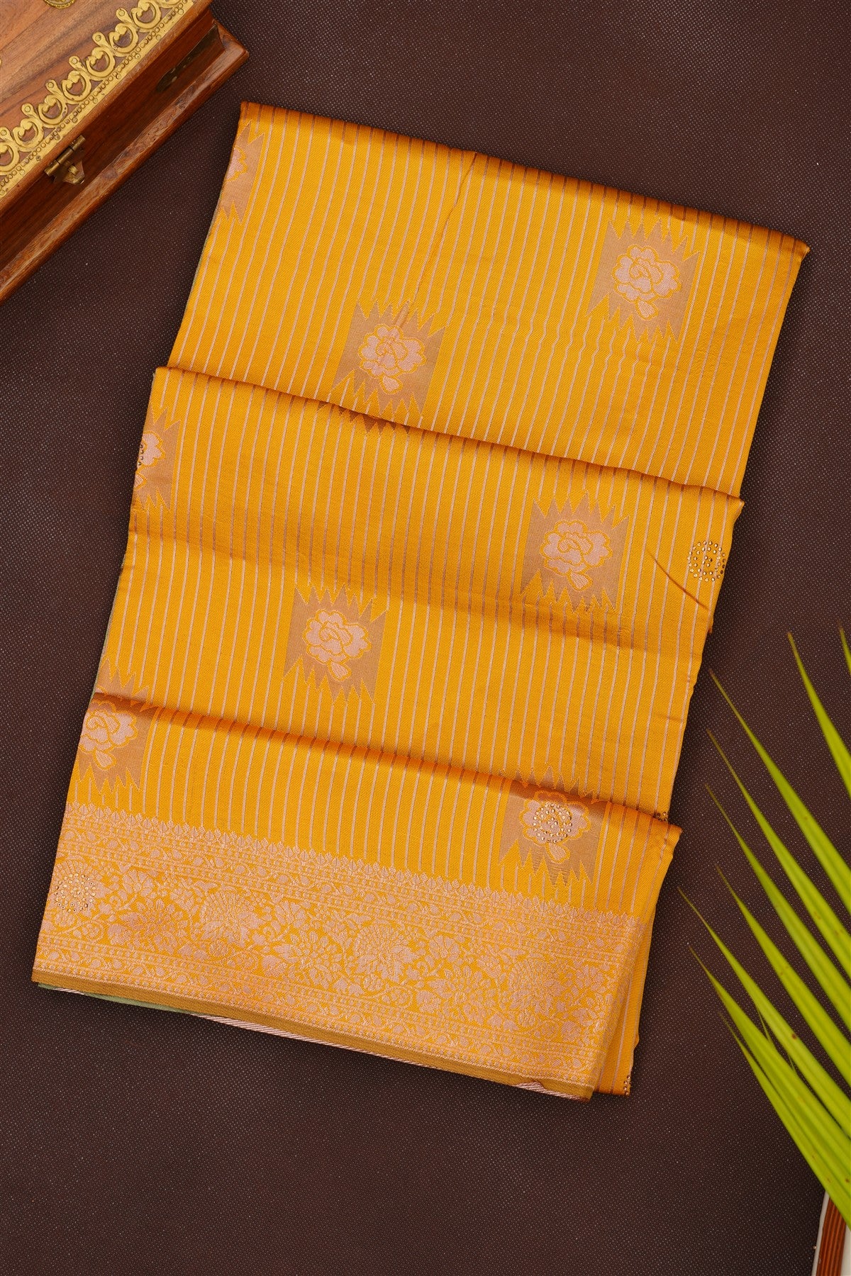 Fancy Silk Blend Mustard Saree