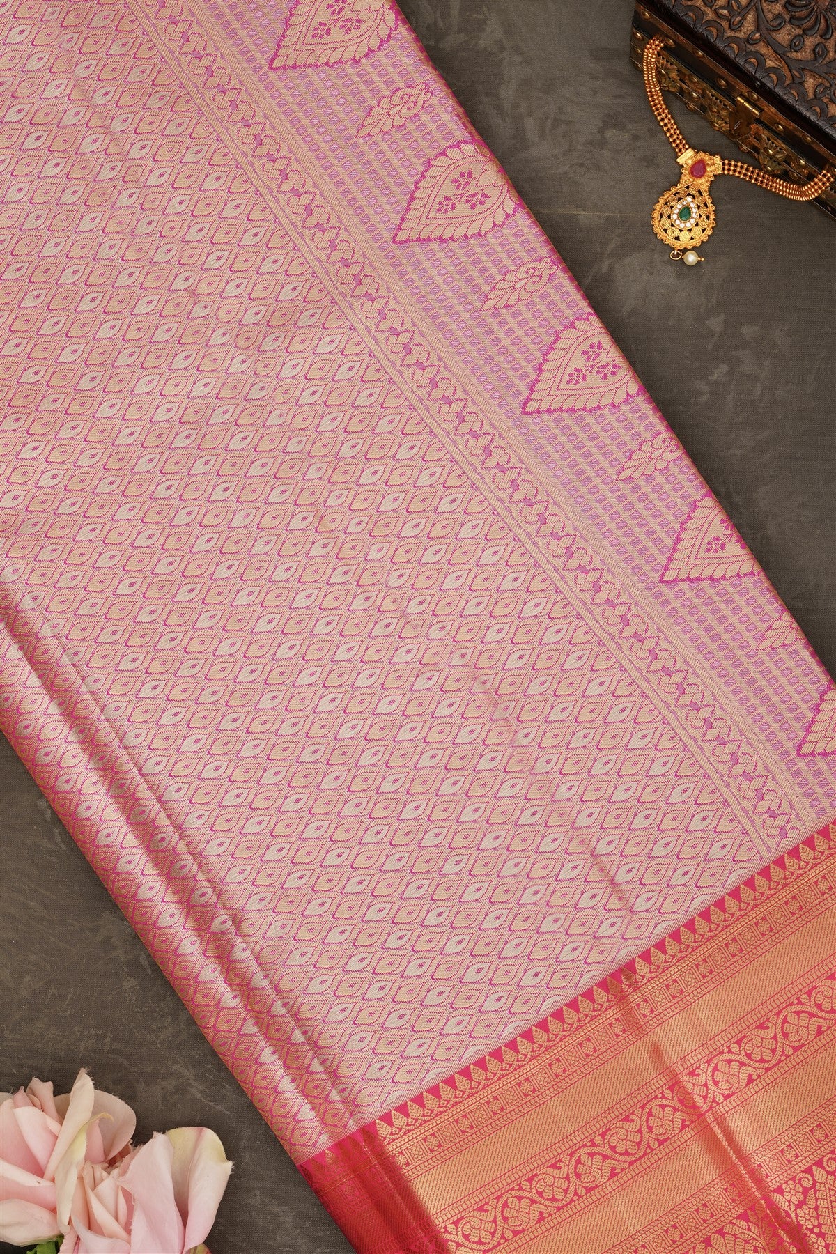 Semi Pattu Silk Blend Lavander Saree