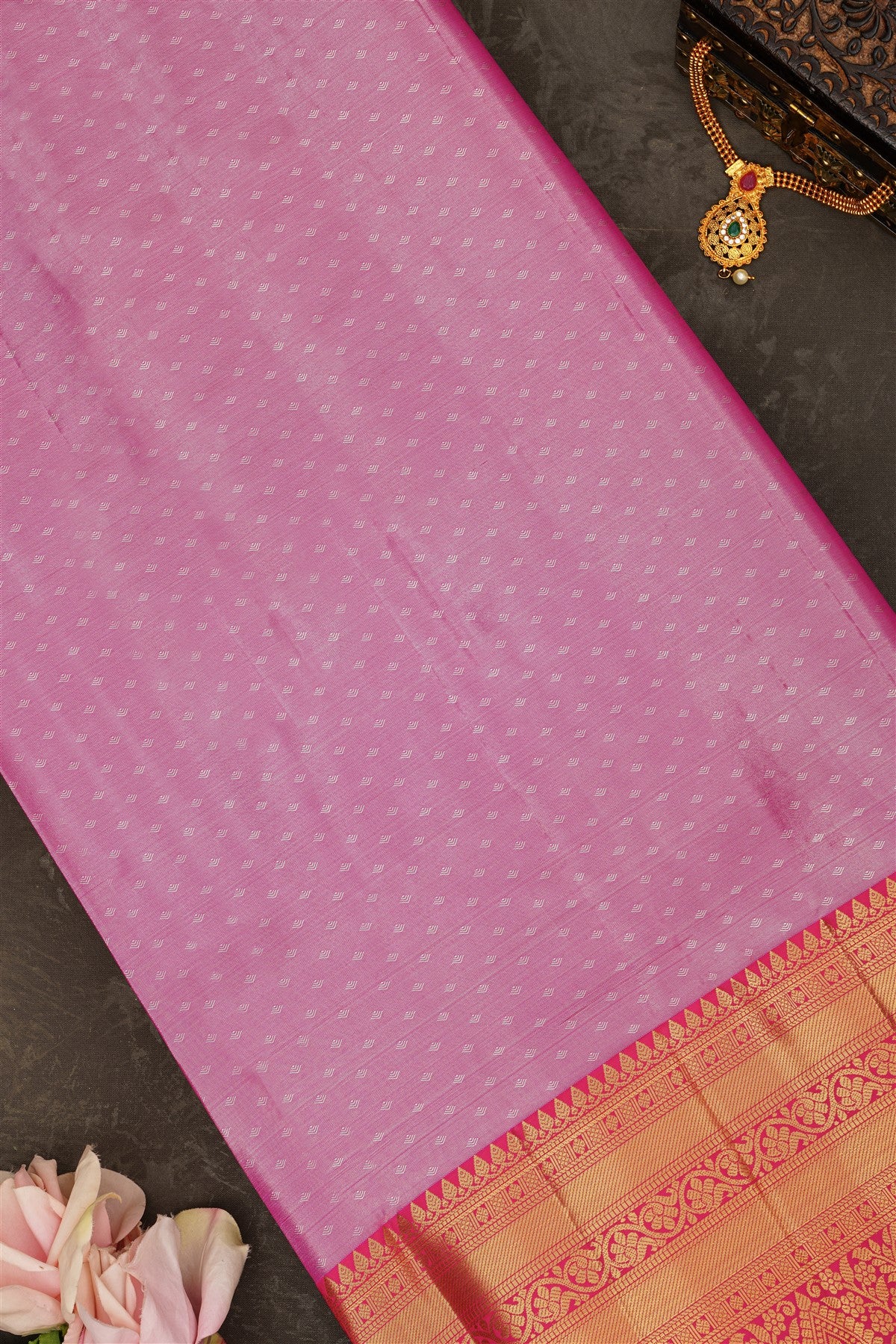 Semi Pattu Silk Blend Lavander Saree