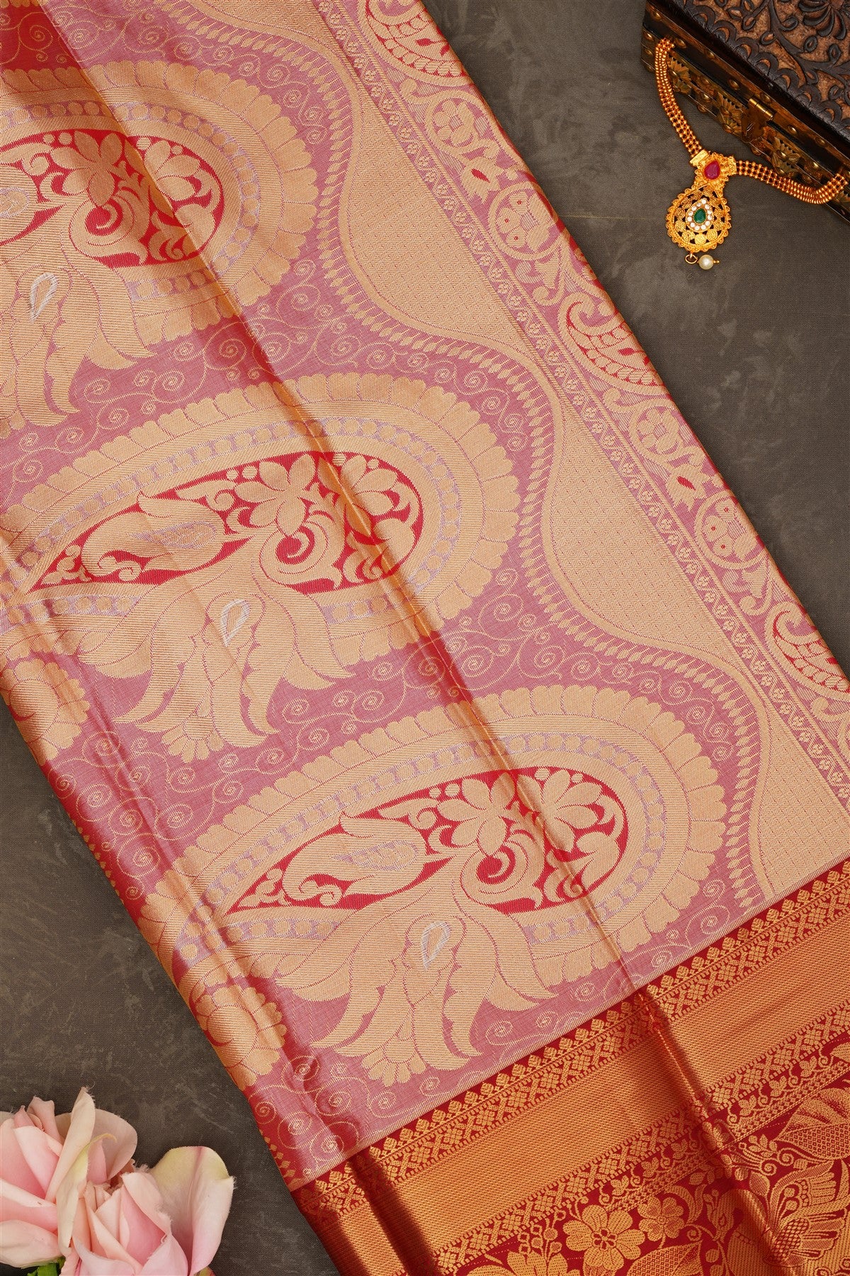 Semi Pattu Silk Blend Lavander Saree
