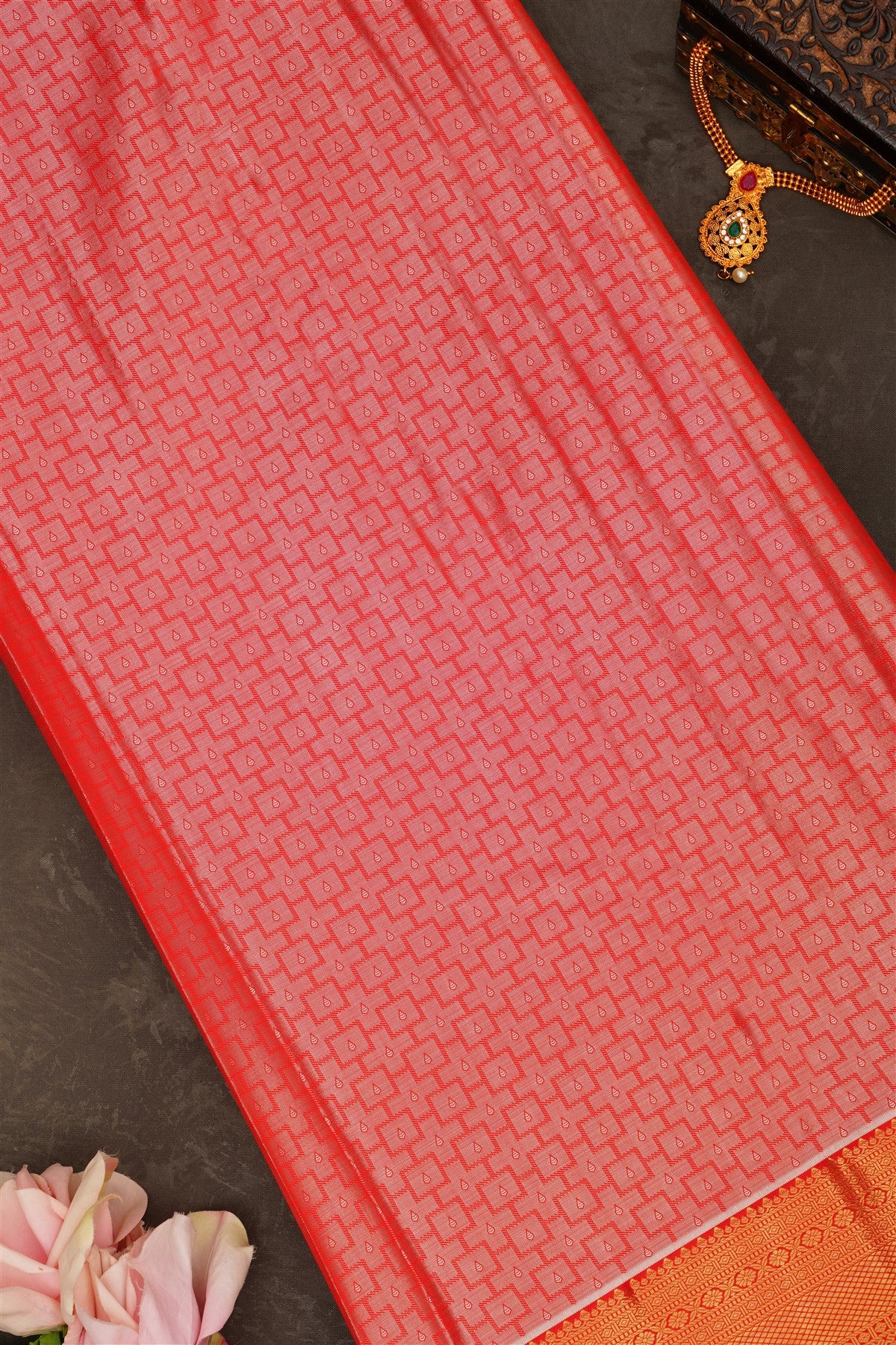 Semi Pattu Silk Blend Royal Blue Saree