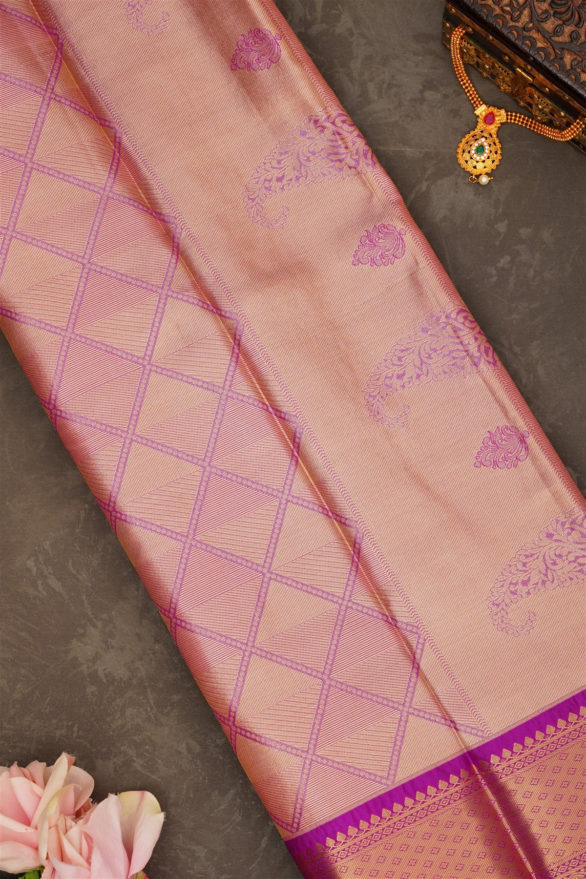 Semi Pattu Silk Blend Sea Green Saree