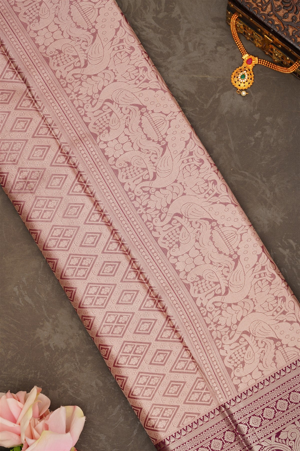 Semi Pattu Silk Blend Sky Blue Saree