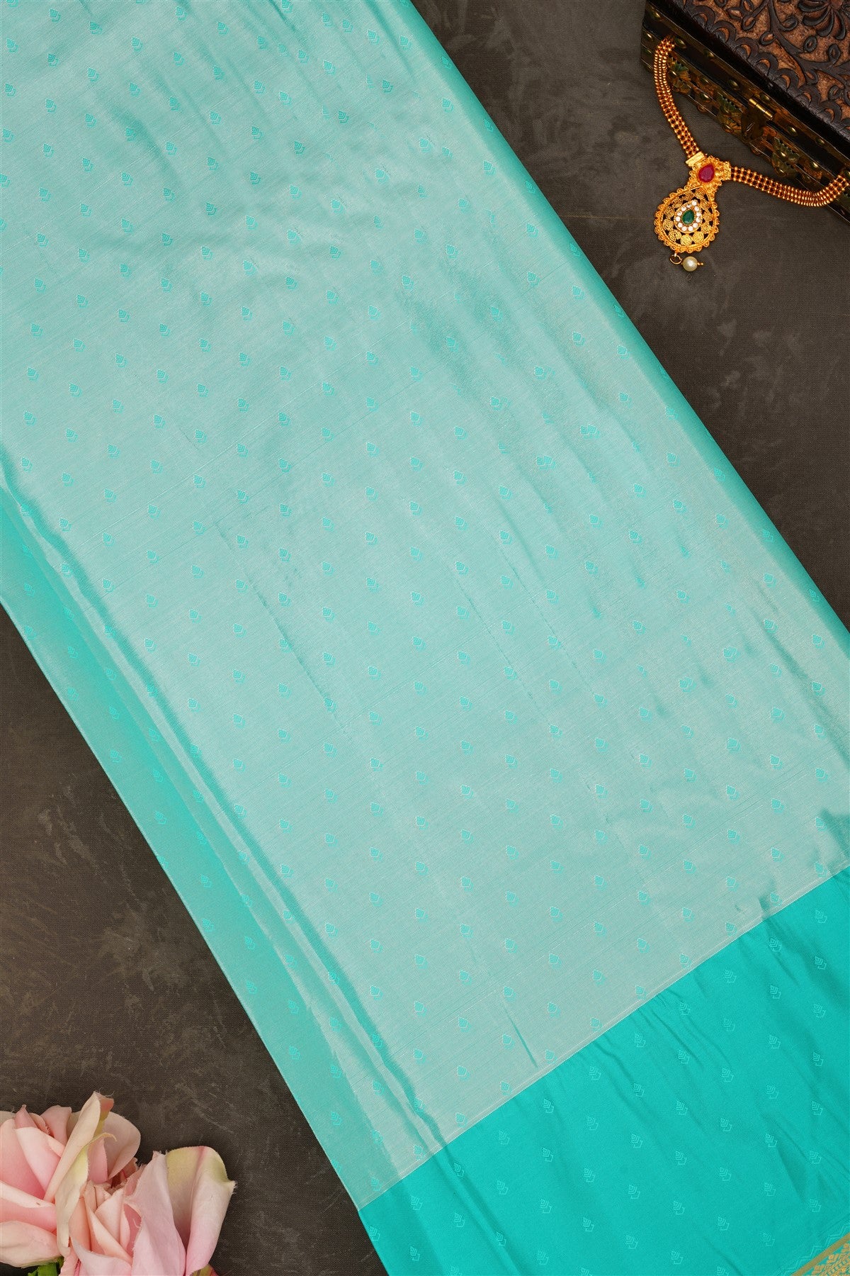 Semi Pattu Silk Blend Gold Pink Saree