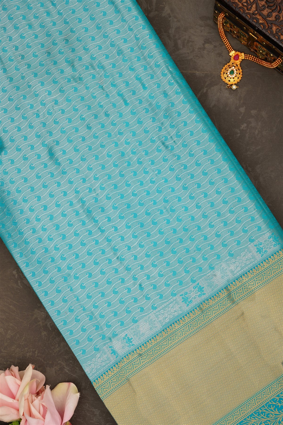 Semi Pattu Silk Blend Light Mustard Saree