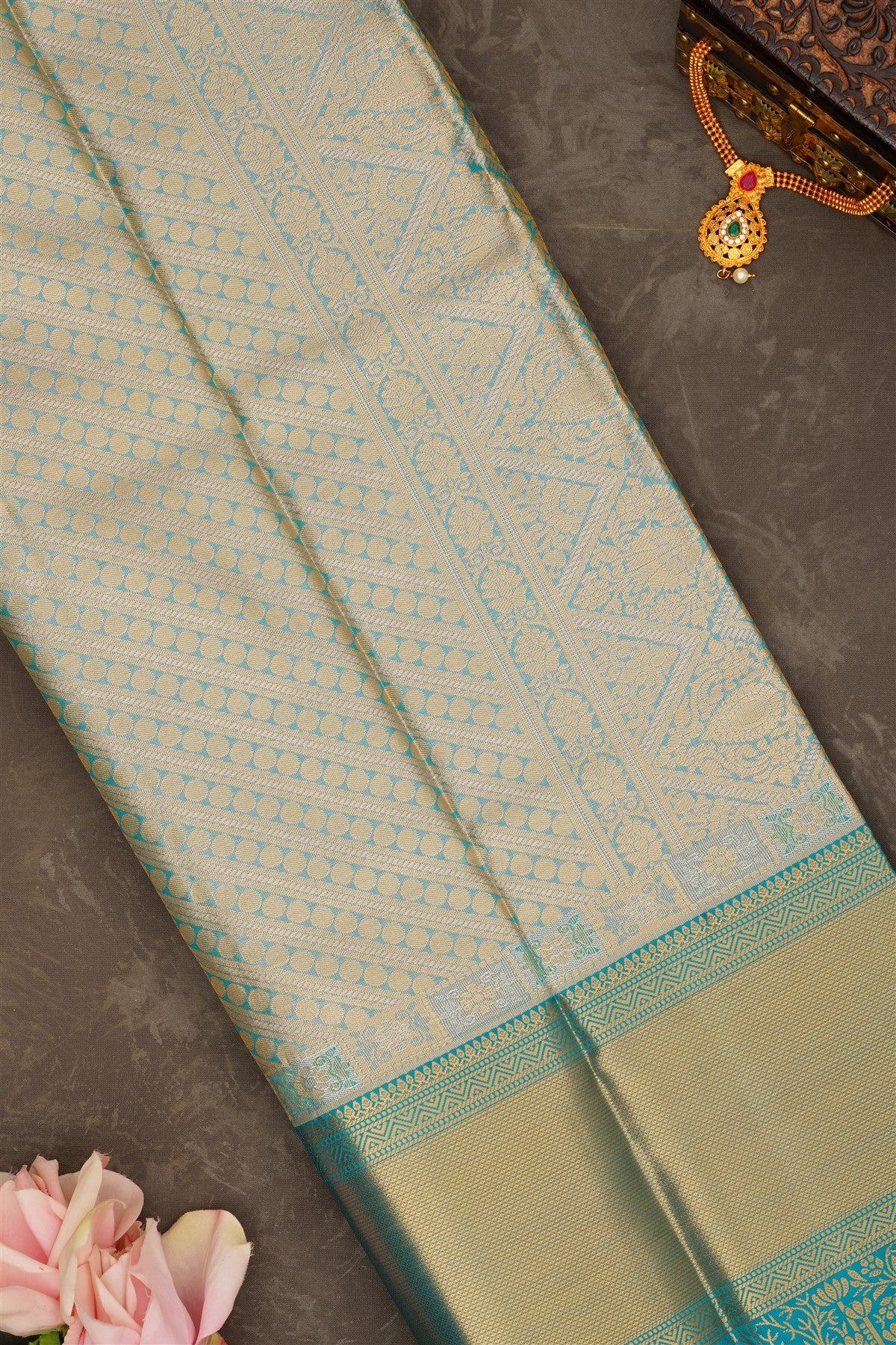 Semi Pattu Silk Blend Light Mustard Saree