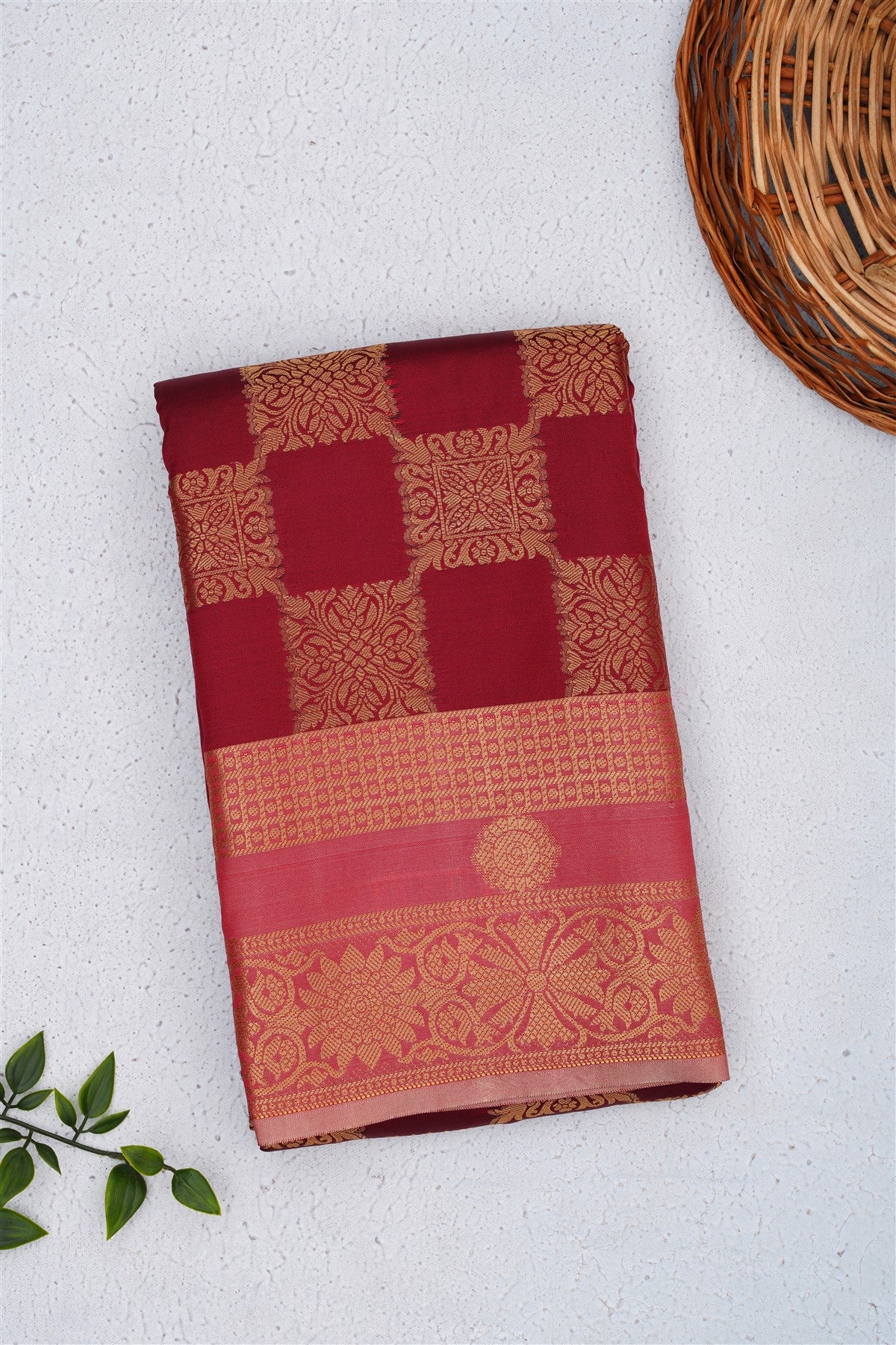 Banarasi Silk Dark Maroon Saree