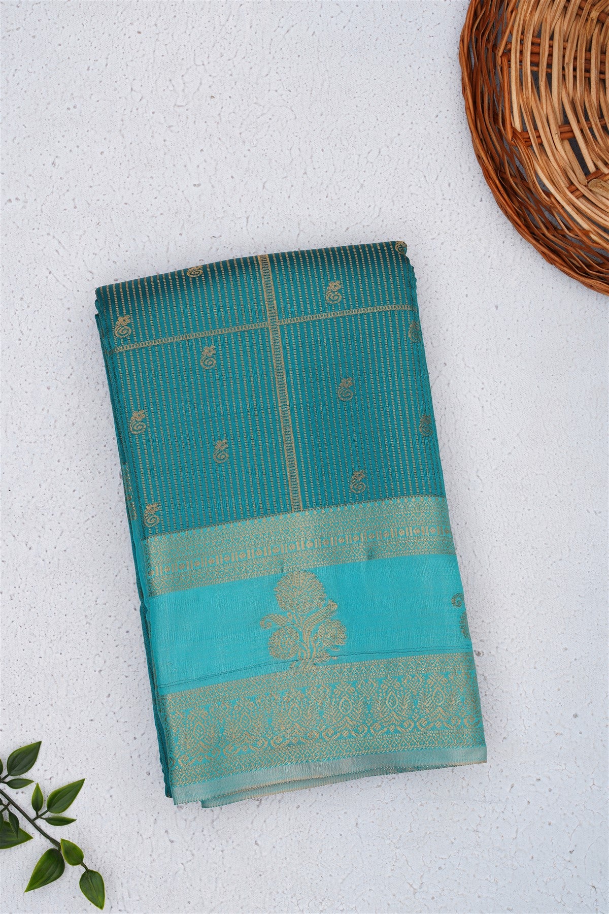 Mysore Silk Teal Saree