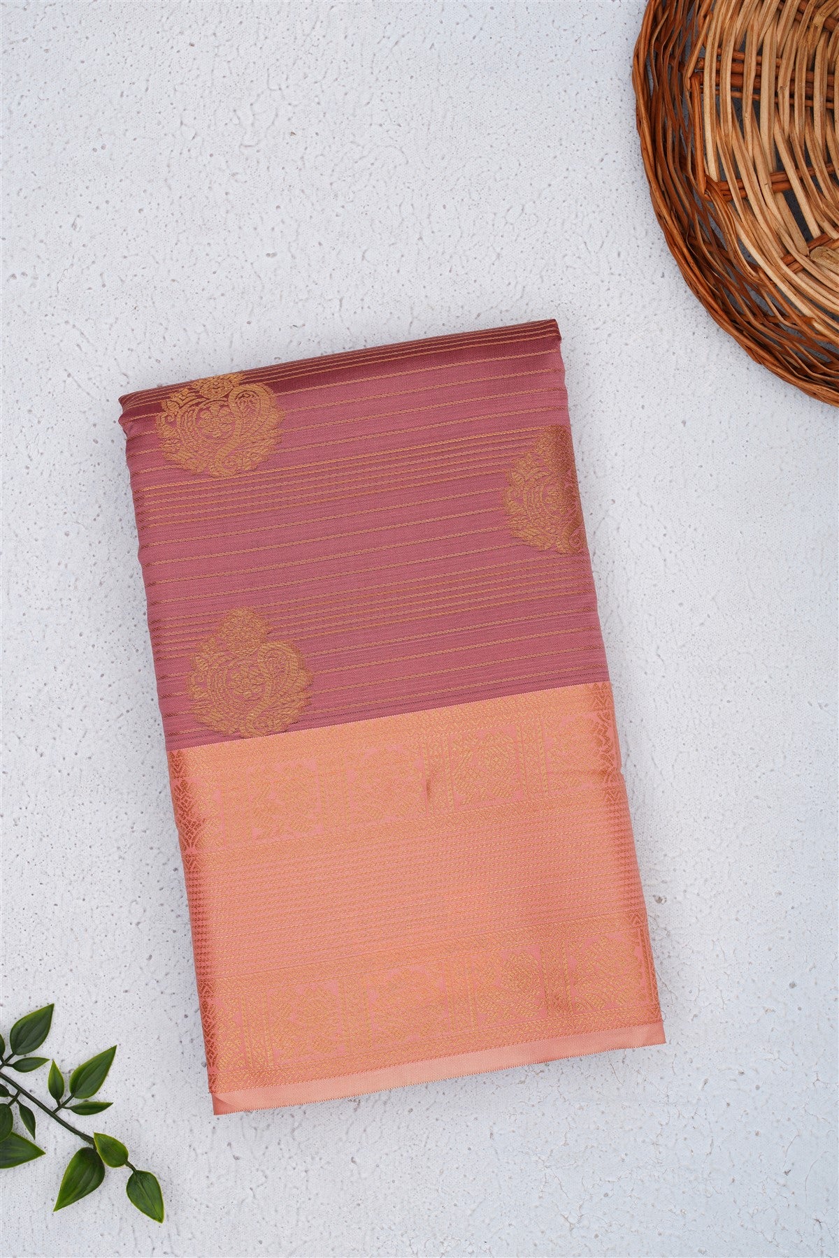 Mysore Silk Dusty Pink Saree