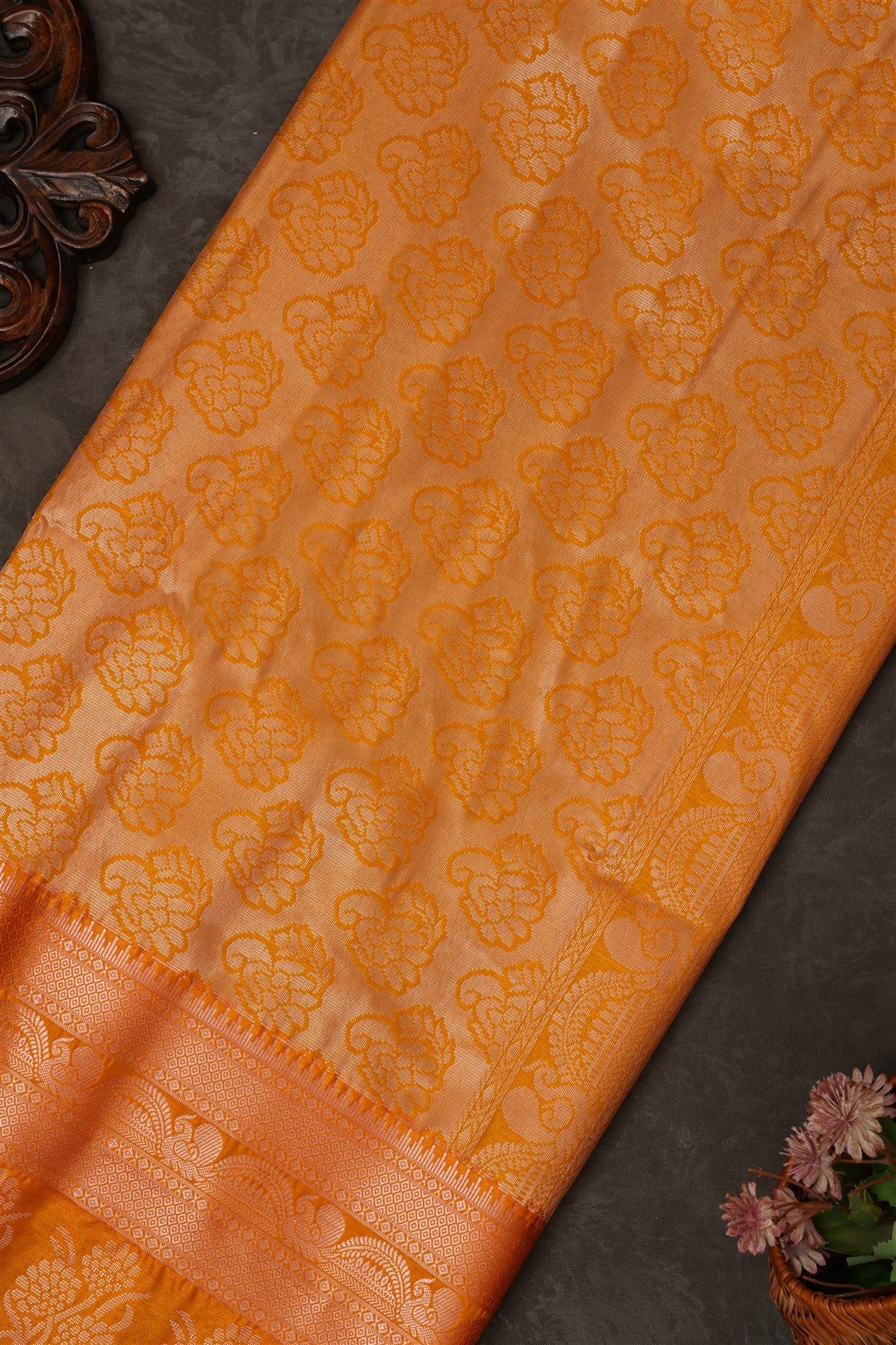 Mou Banaras Silk Dark Blue Saree