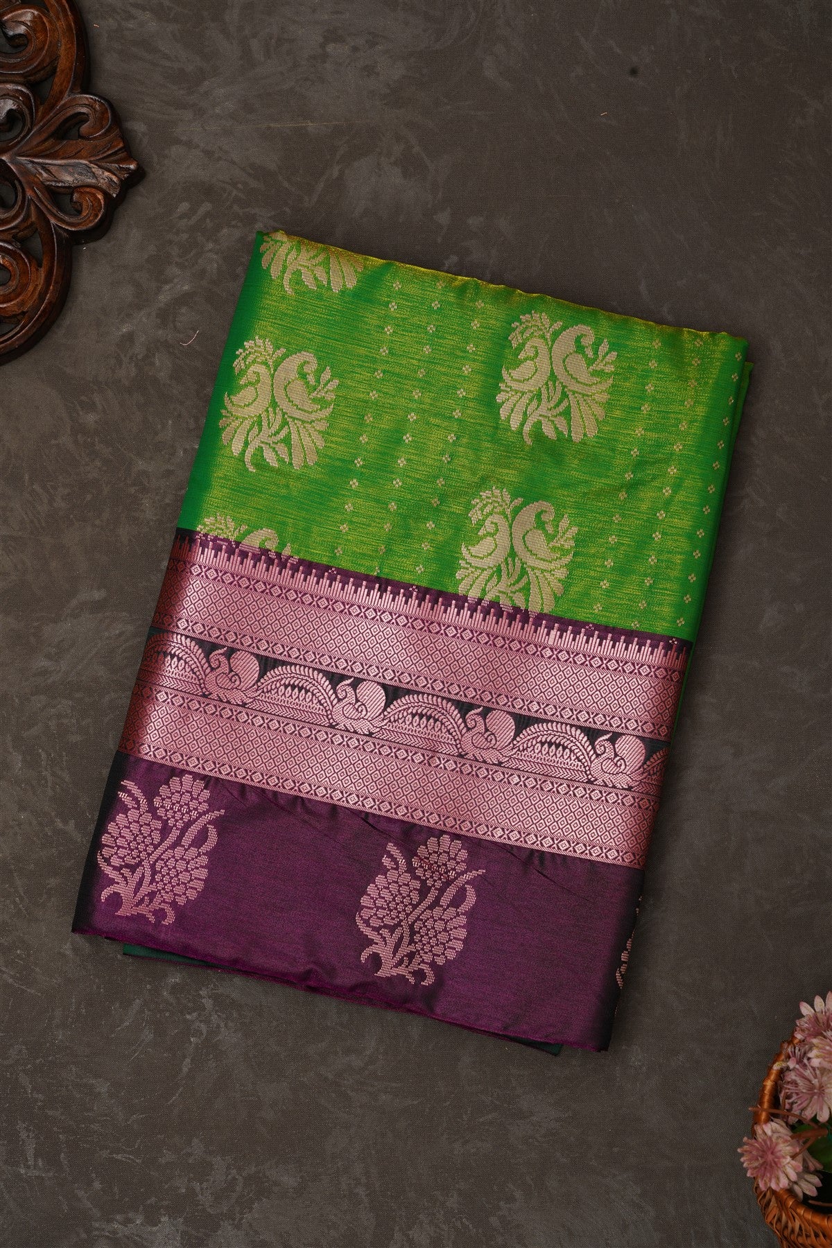 Mou Banaras Silk Light Green Saree