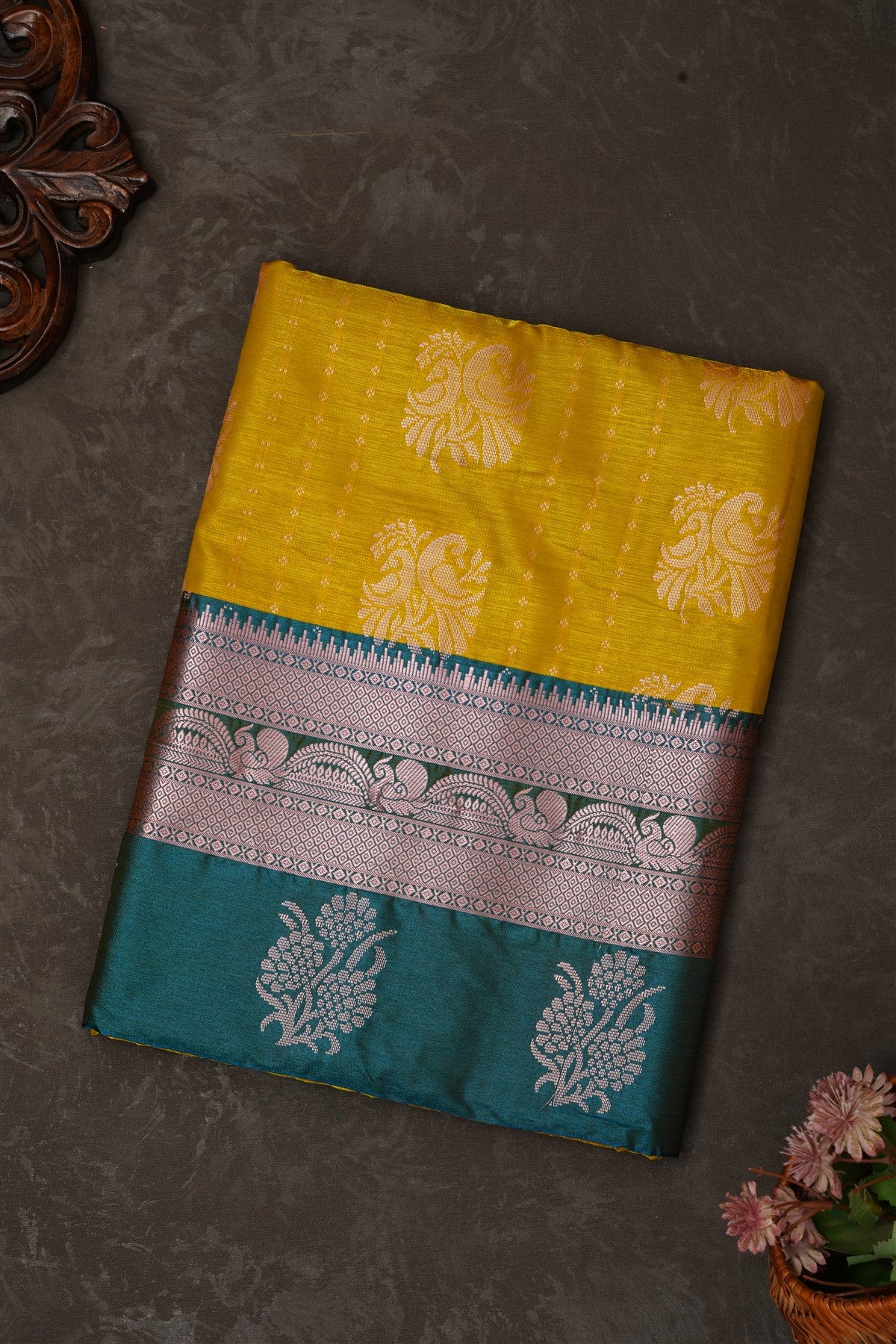 Mou Banaras Silk Lime Green Saree