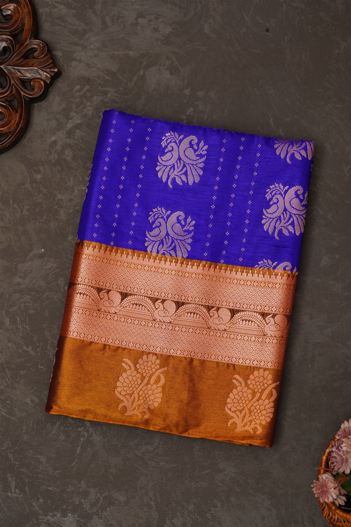 Mou Banaras Silk Violet Saree