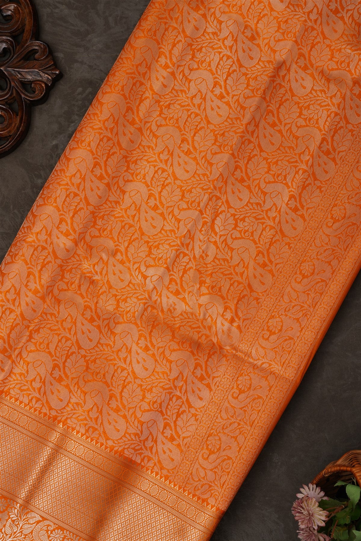 Mou Banaras Silk Dark Blue Saree