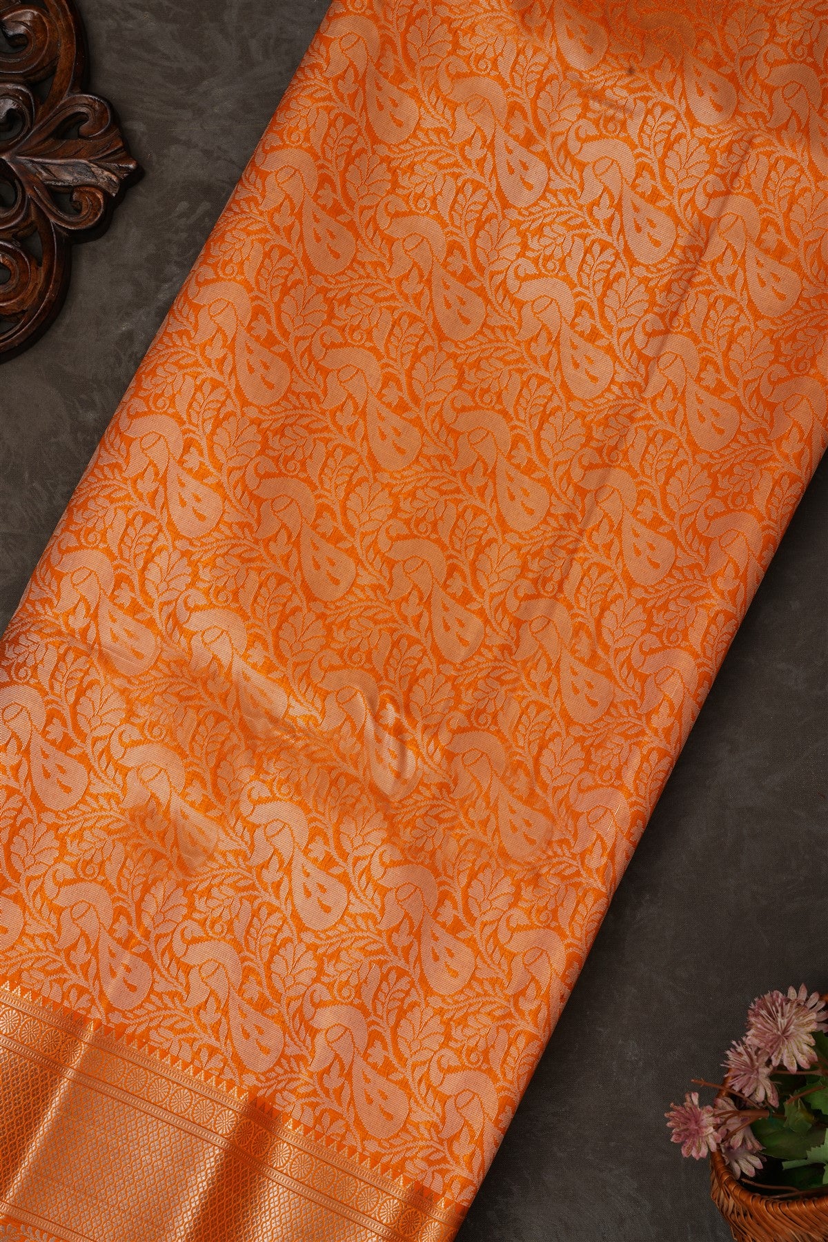 Mou Banaras Silk Dark Violet Saree