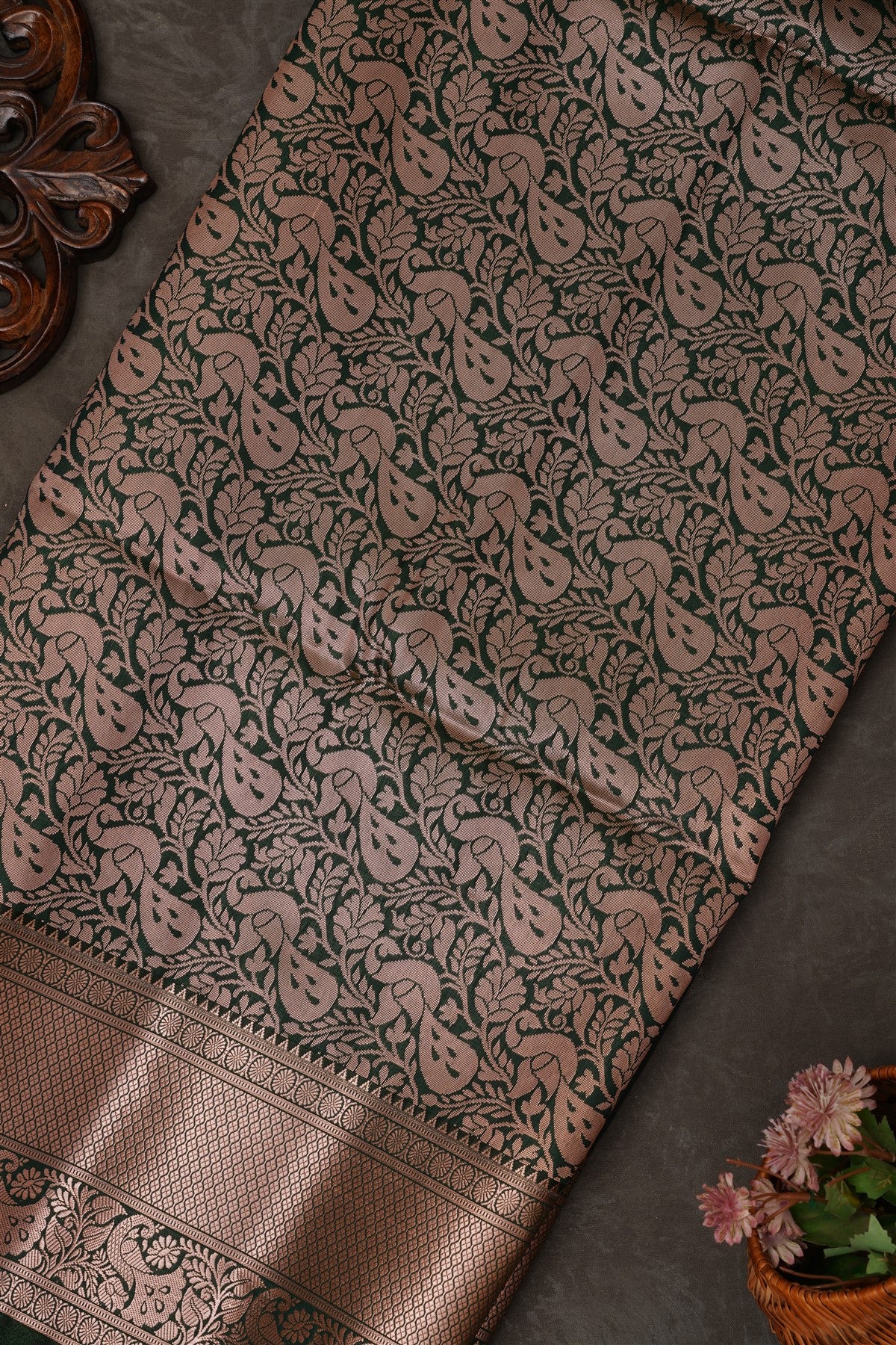 Mou Banaras Silk Lime Green Saree