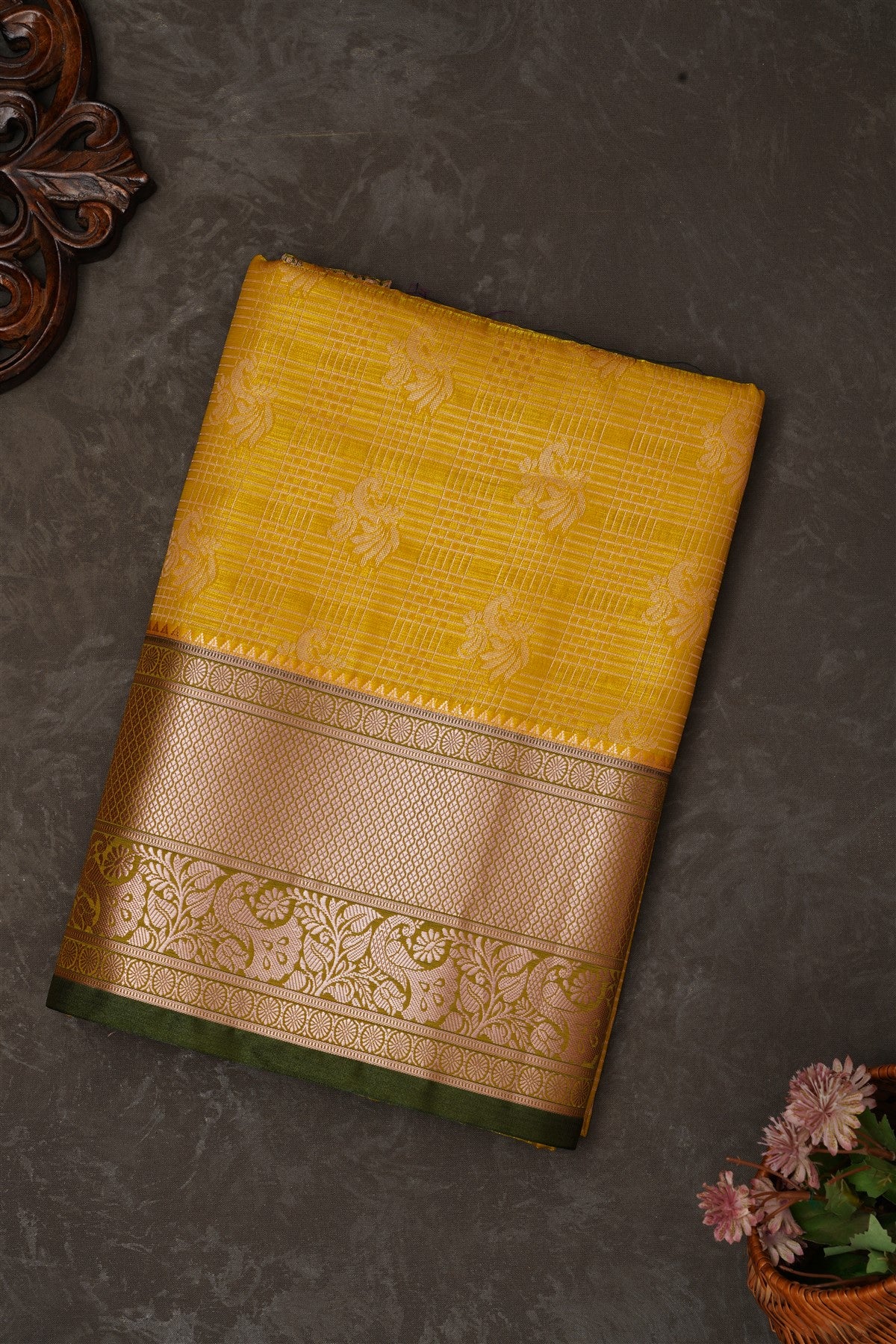 Mou Banaras Silk Lime Green Saree